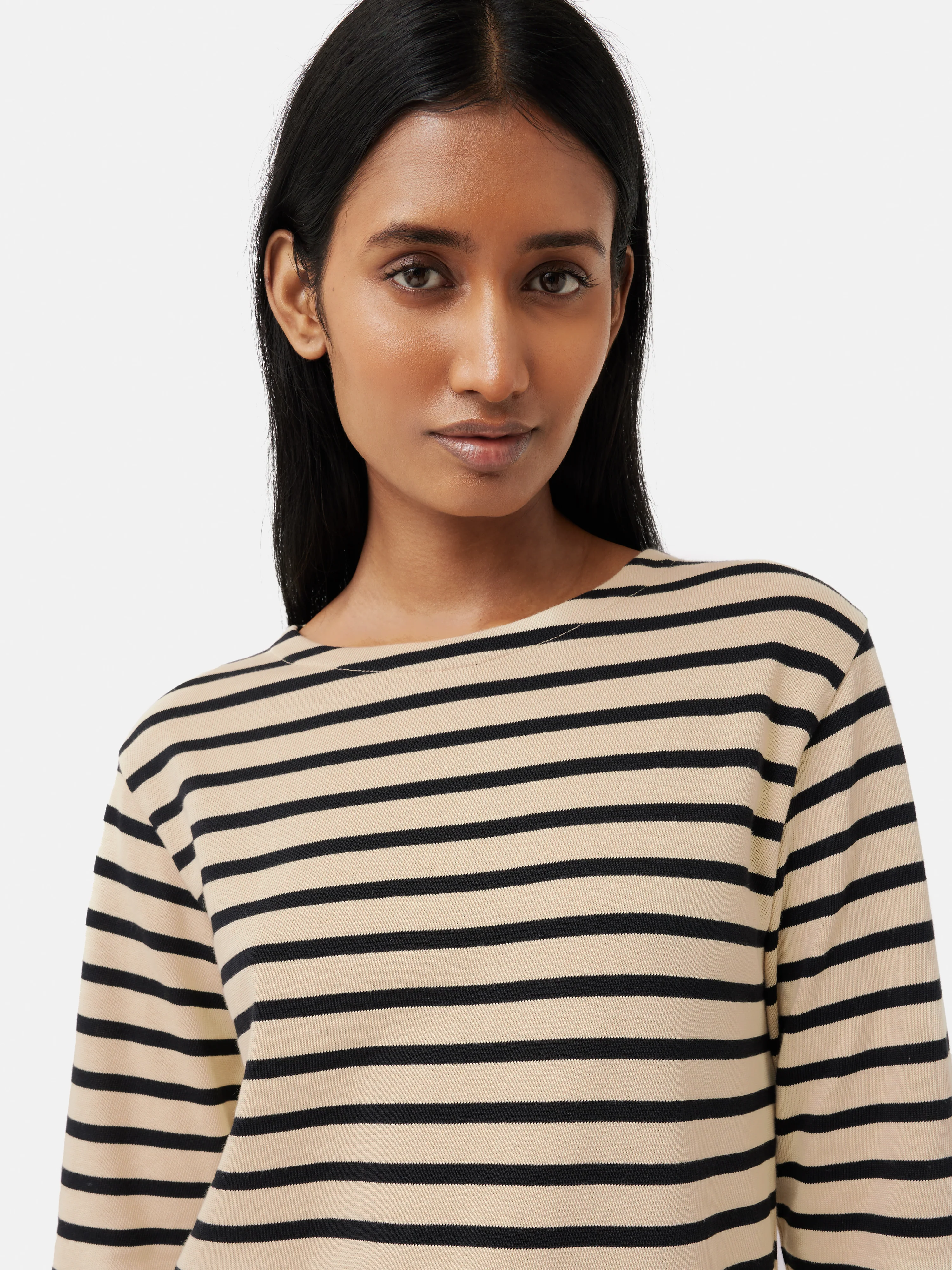 Satin Cuff Breton Top | Black - Image 3