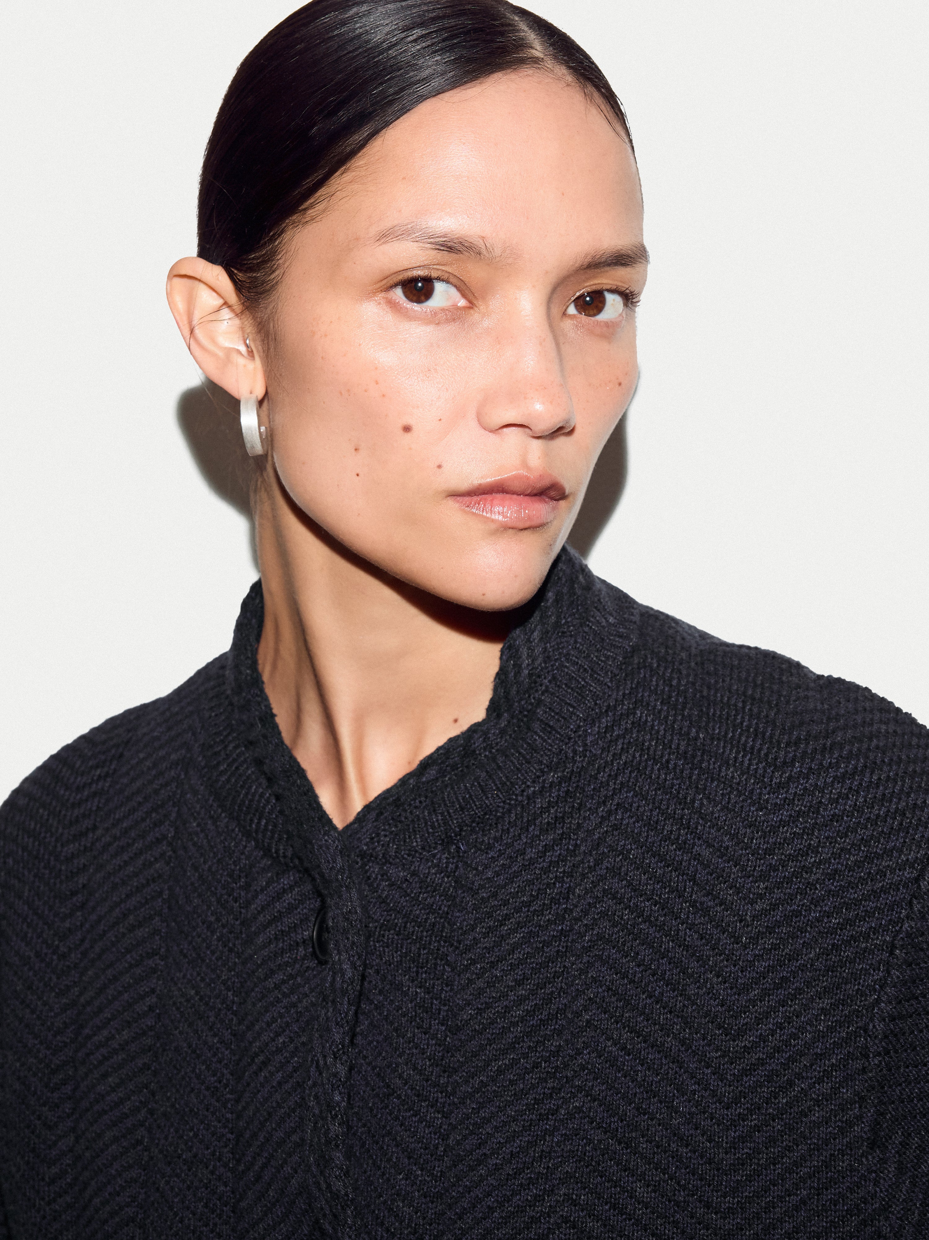 Satin Lined Knitted Jacket | Navy - Image 3