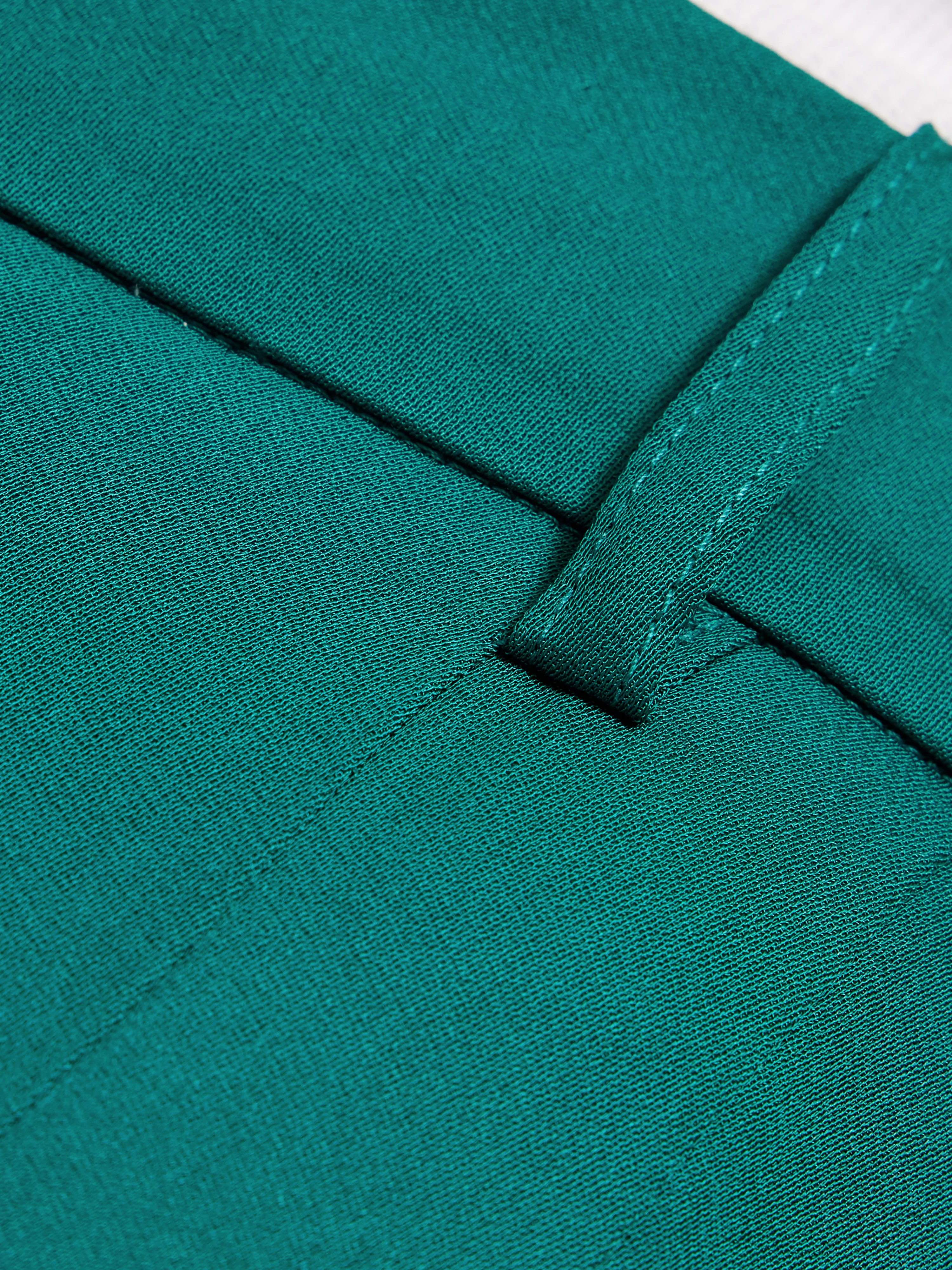 Satin Pleat Trouser | Green - Image 7