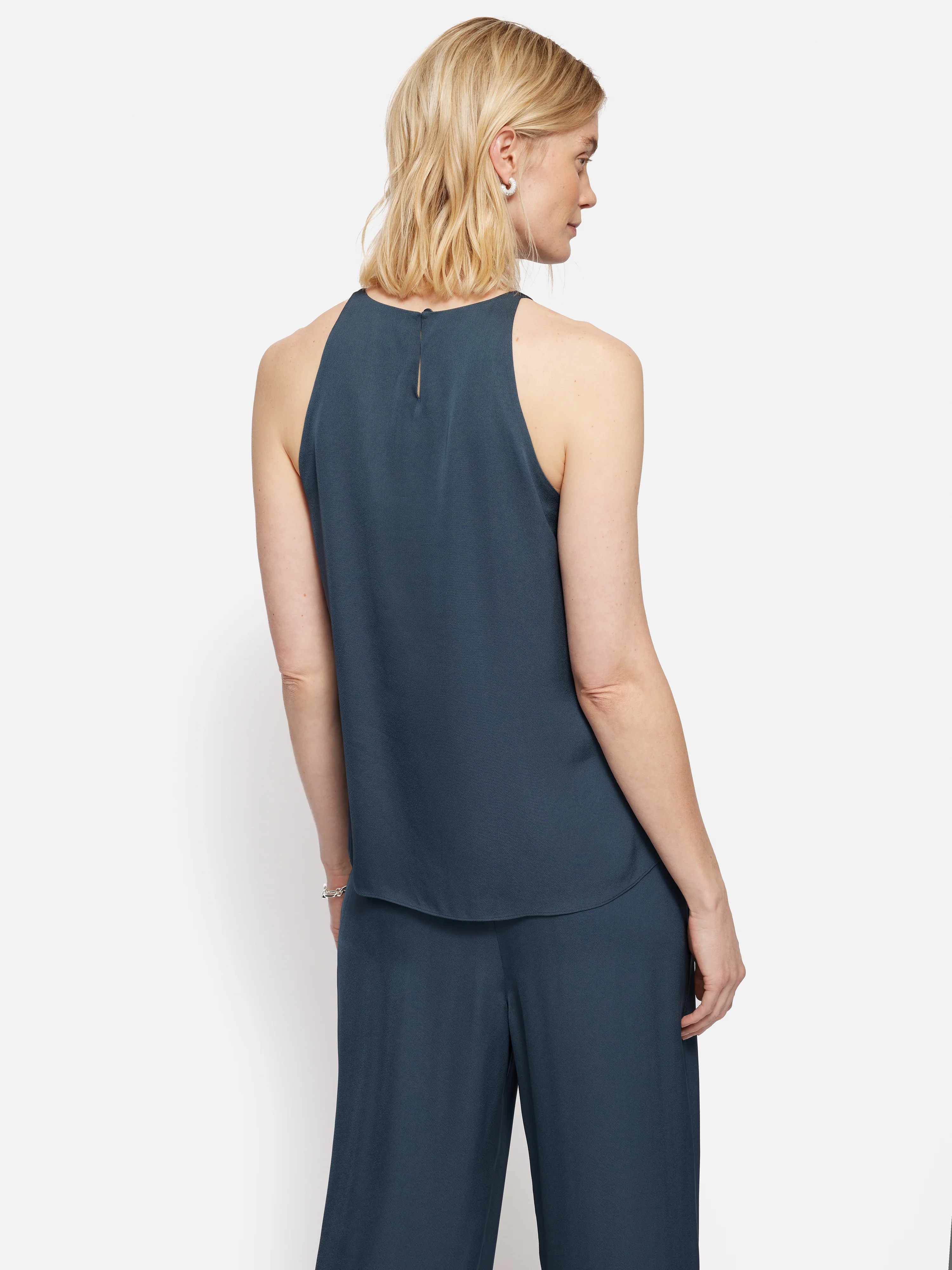 Satin Sleeveless Top | Blue - Image 4