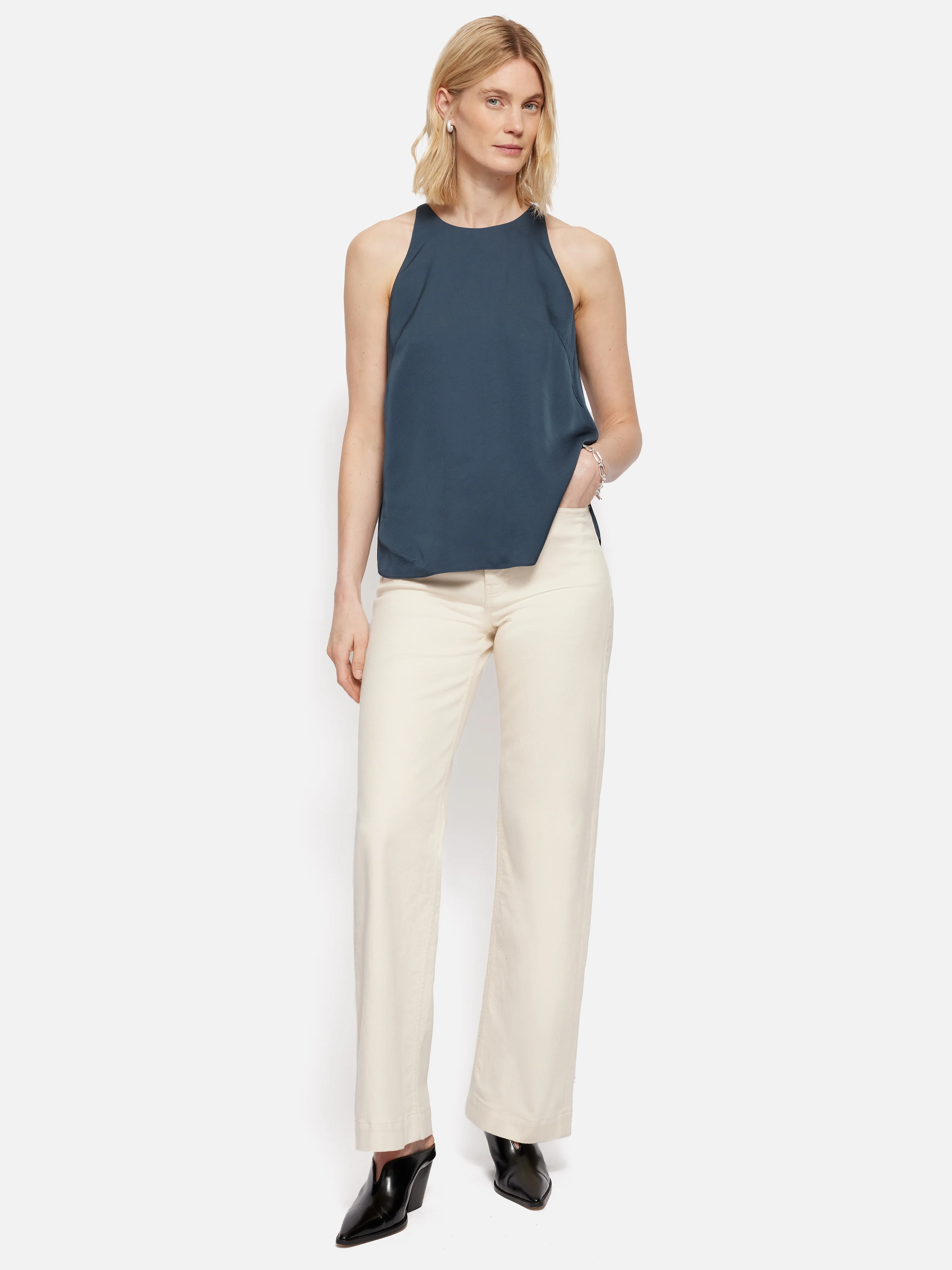 Satin Sleeveless Top | Blue - Image 6