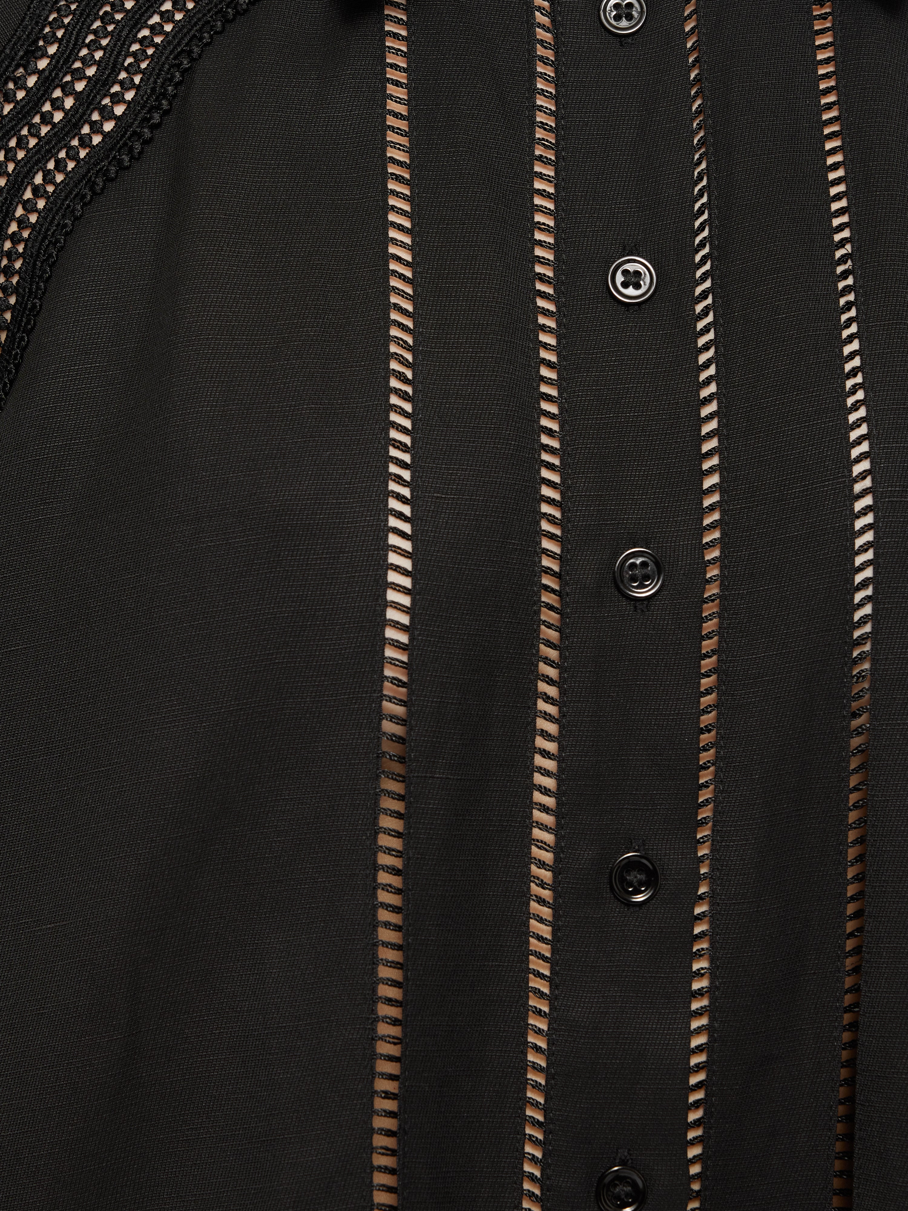Scallop Trim Shirt | Black - Image 7