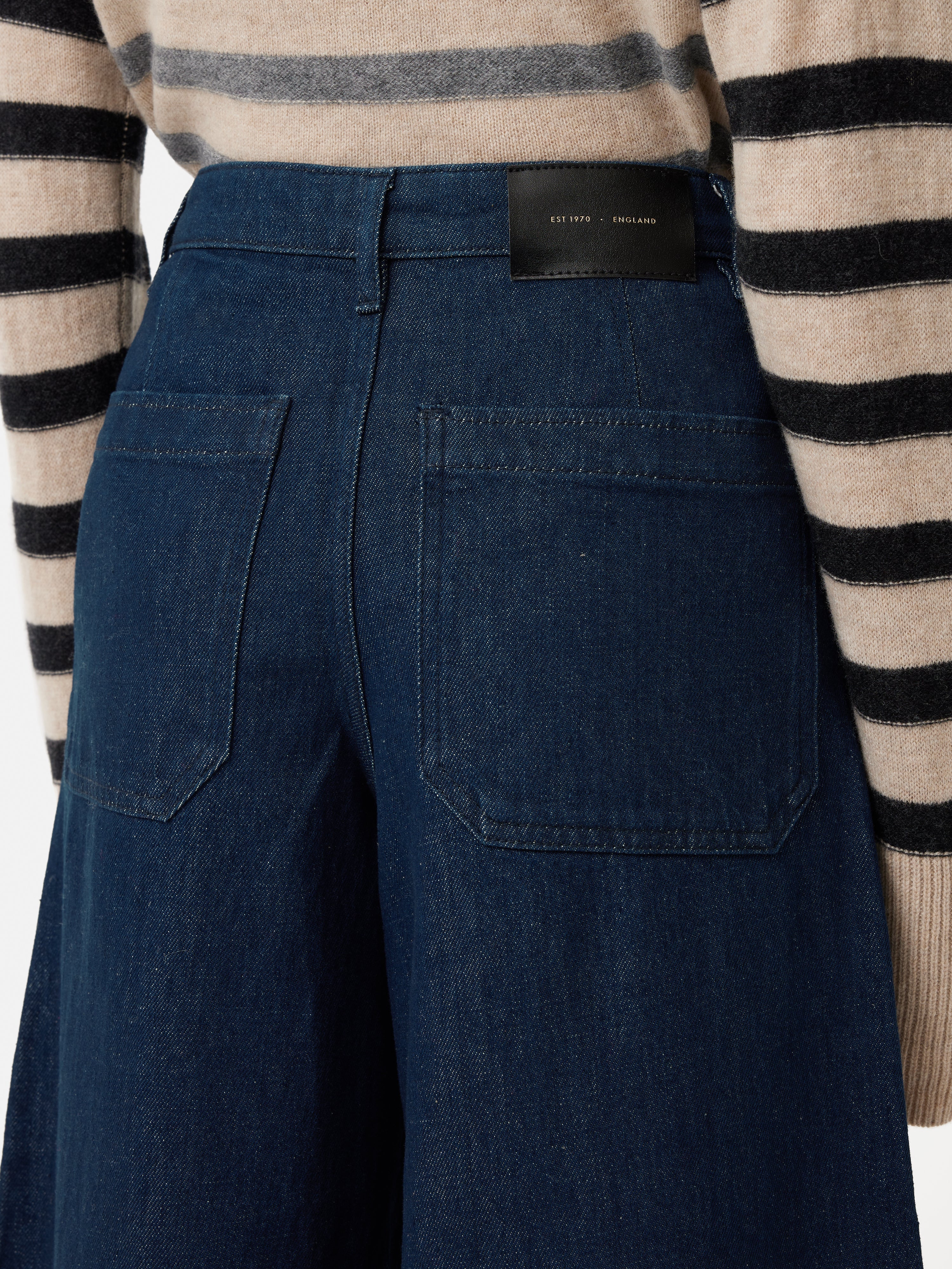 Seamed Denim Culotte | Indigo - Image 4