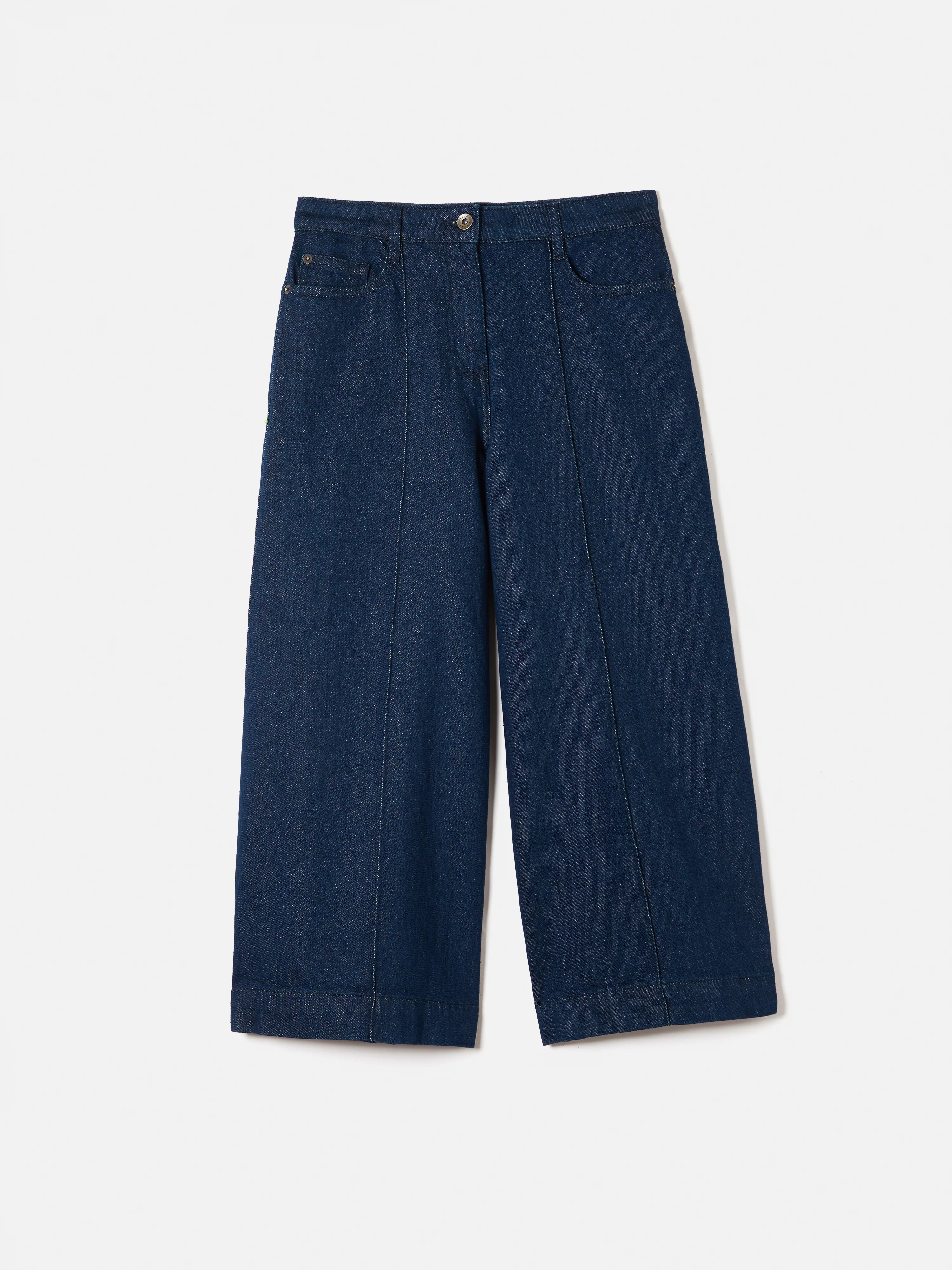 Seamed Denim Culotte | Indigo - Image 7