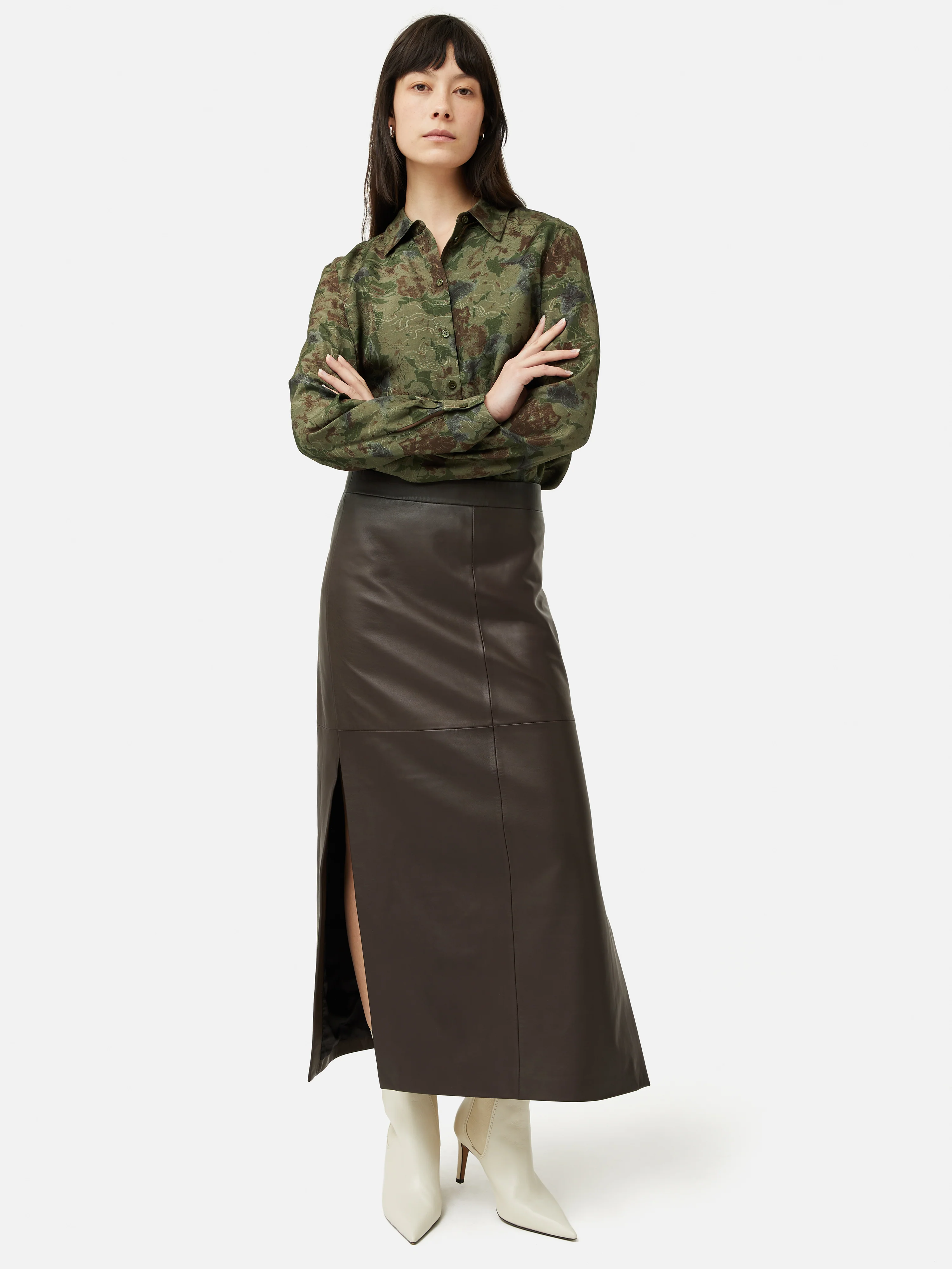 Shadow Floral Jacquard Shirt | Green - Image 3