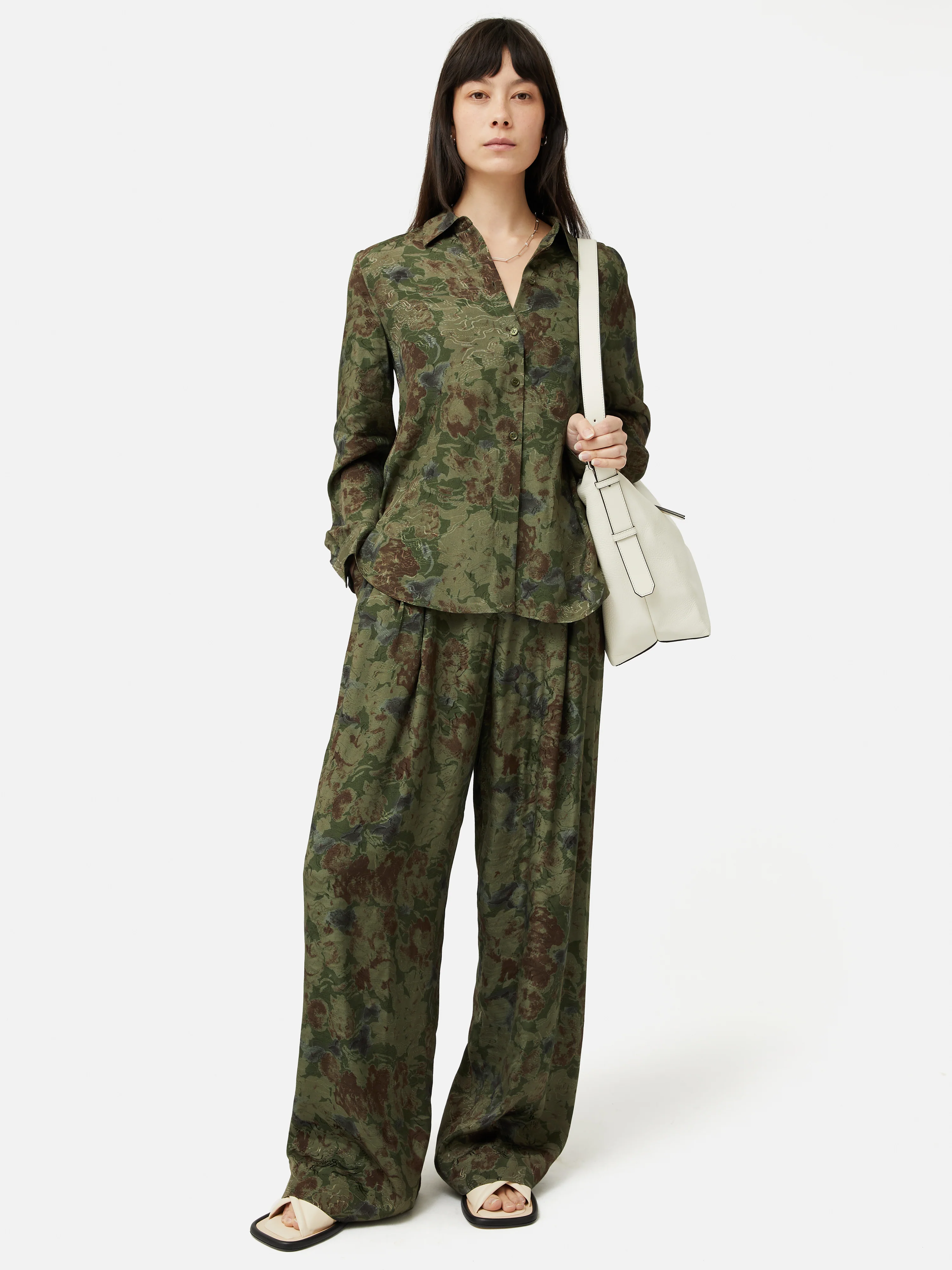 Shadow Floral Jacquard Shirt | Green - Image 6
