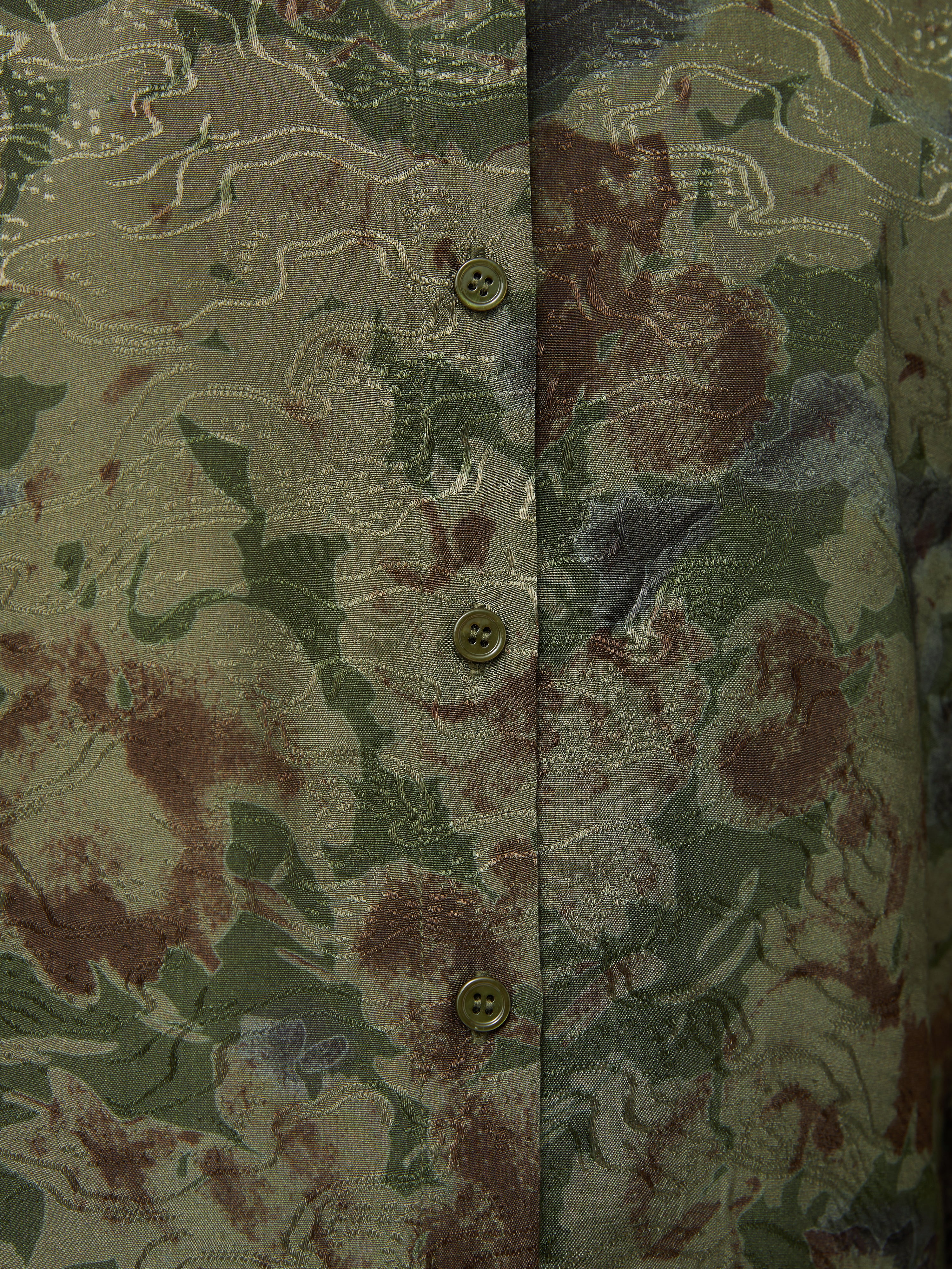 Shadow Floral Jacquard Shirt | Green - Image 7