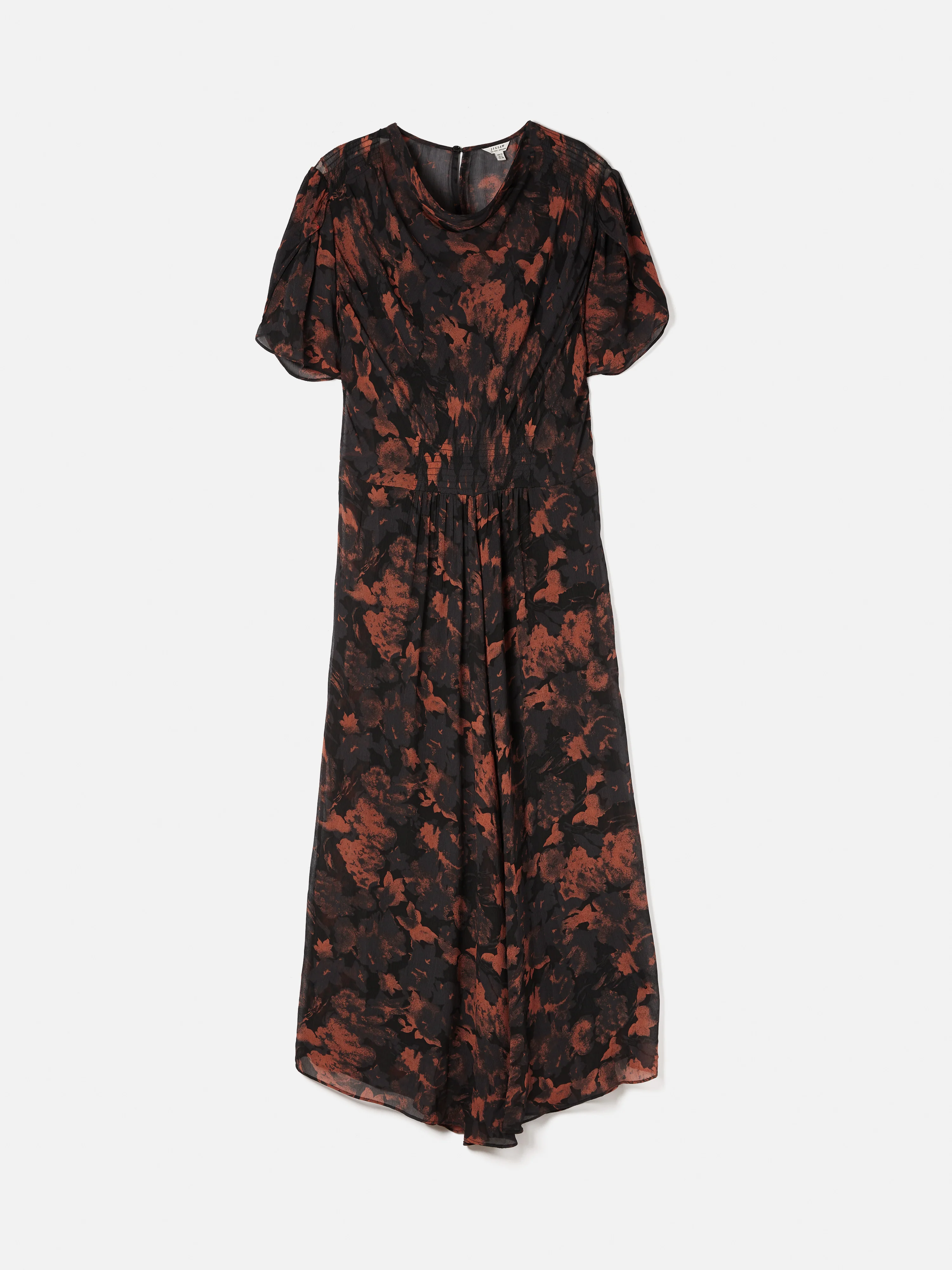 Shadow Floral Midi Dress | Black - Image 7