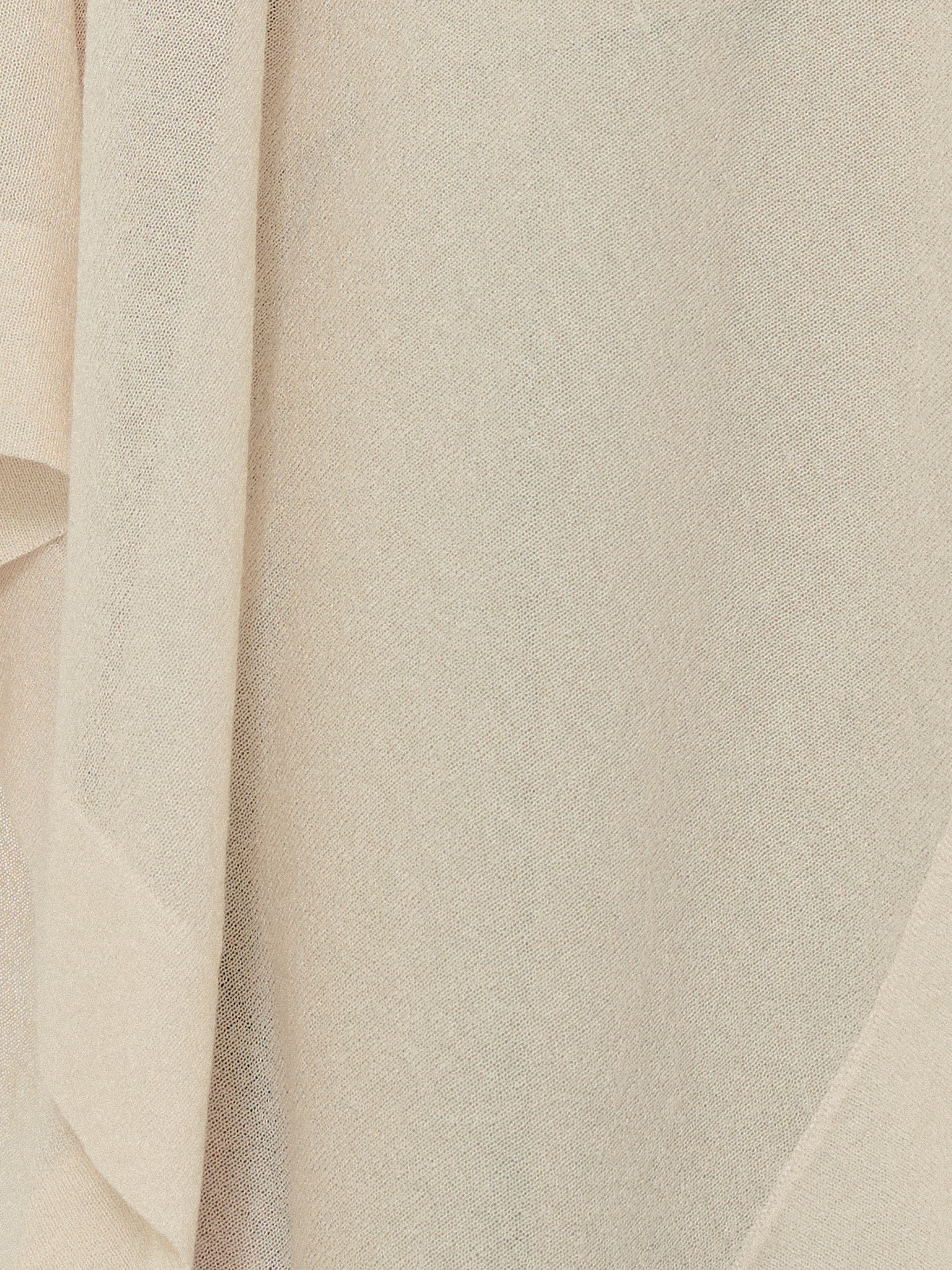 Sheer Linen Blend Poncho | Cream - Image 6