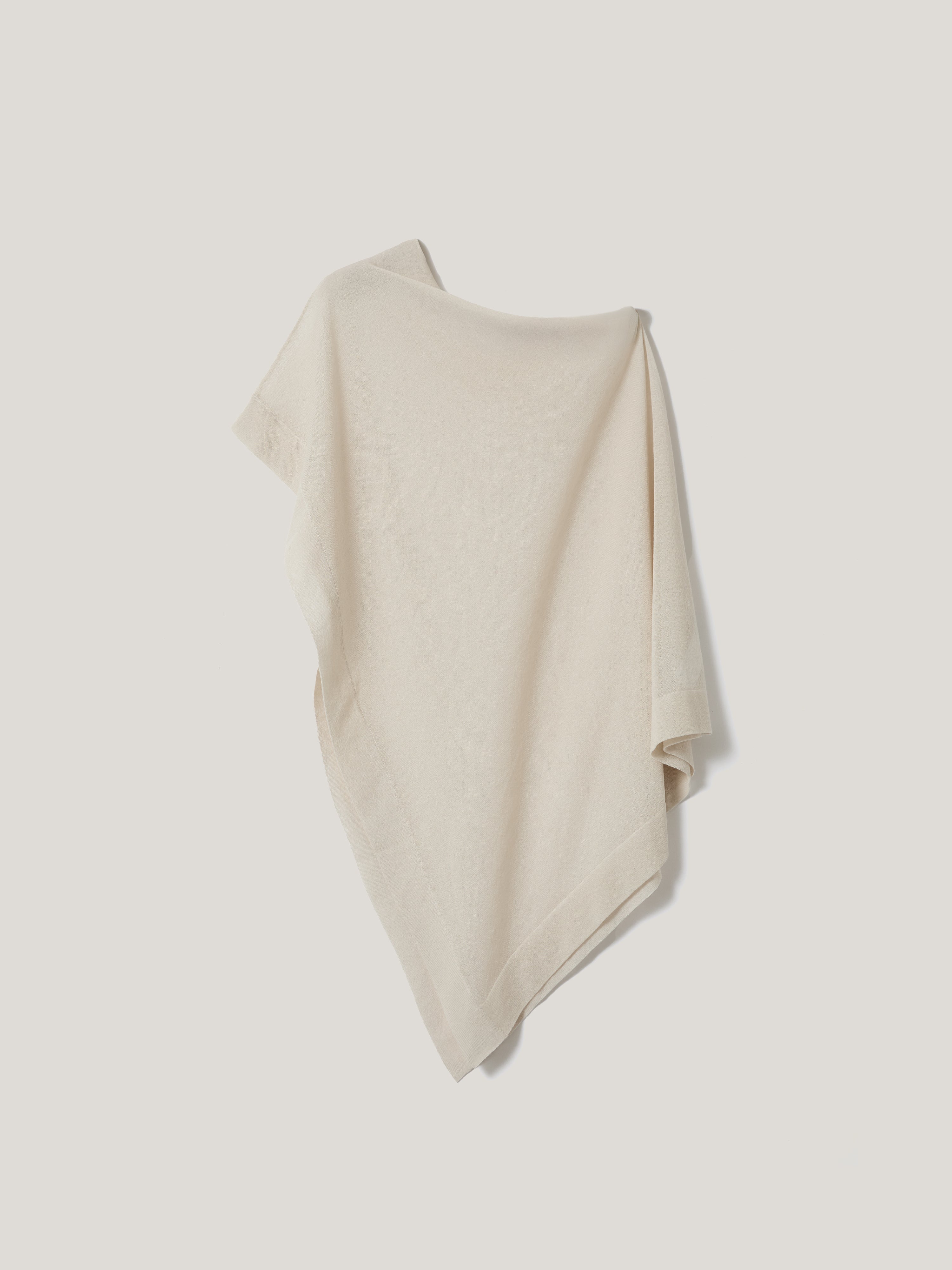 Sheer Linen Blend Poncho | Cream - Image 7