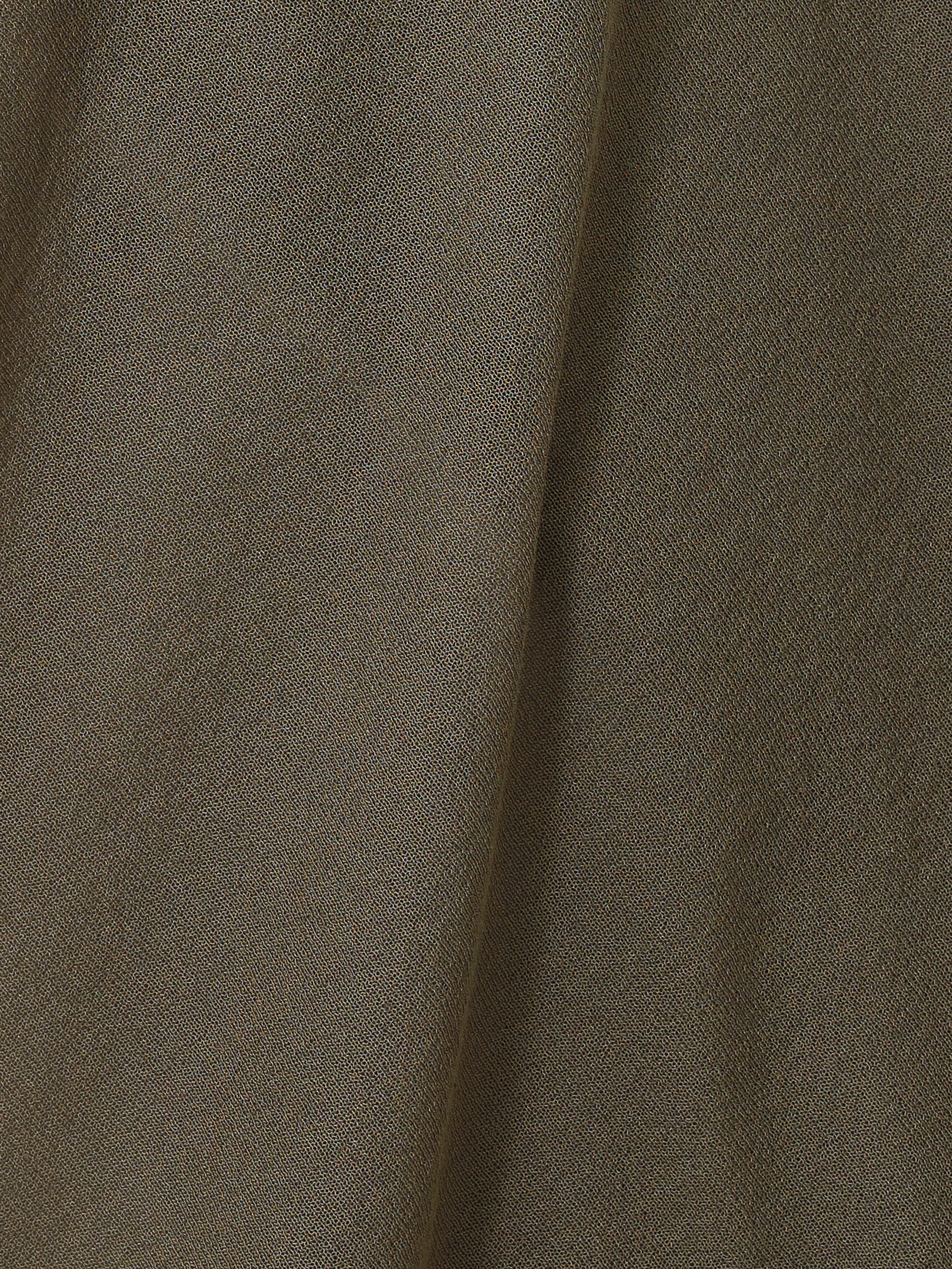 Sheer Linen Blend Poncho | Khaki - Image 7