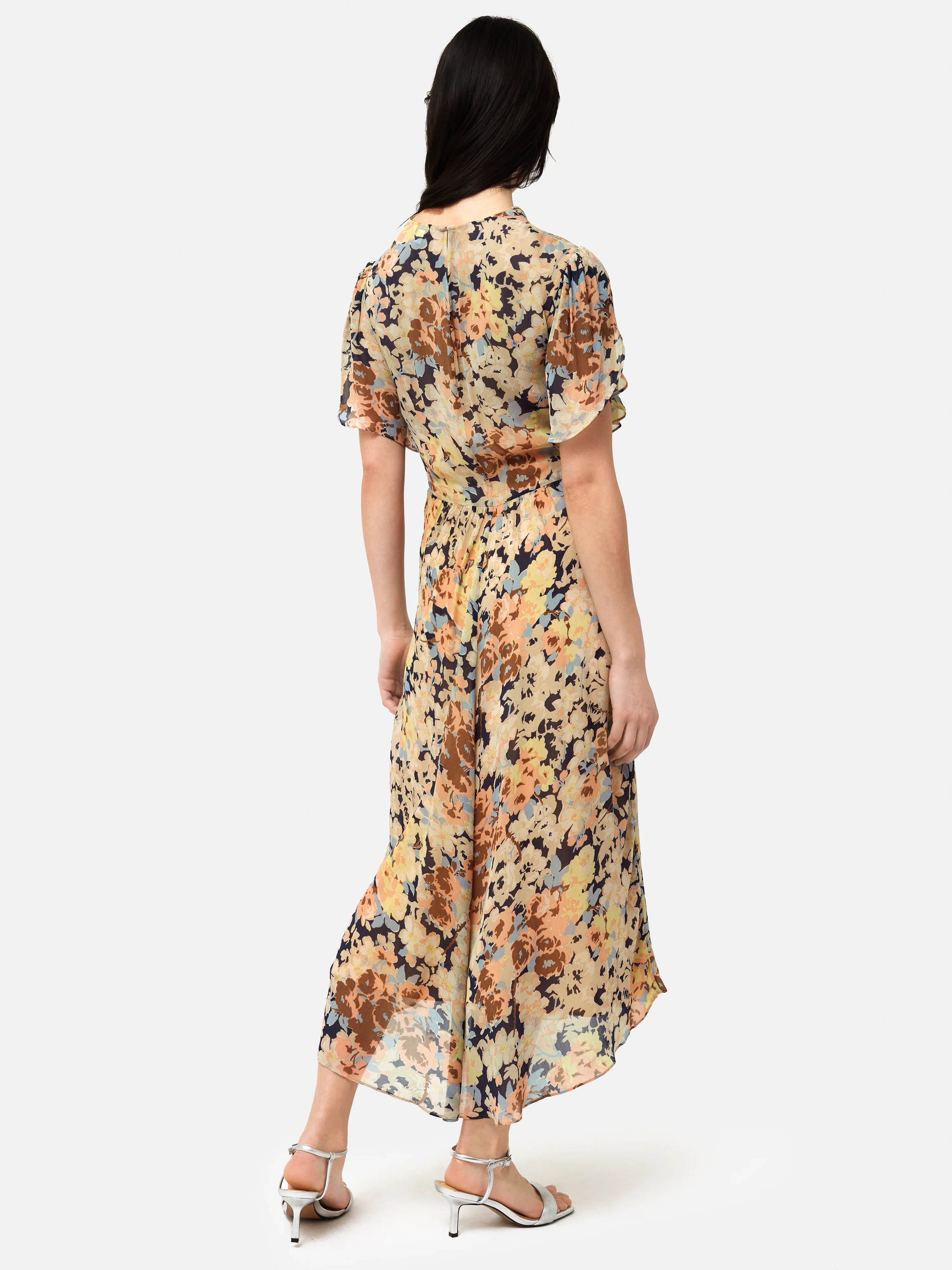 Sheer Petal Crinkle Dress | Peach - Image 5