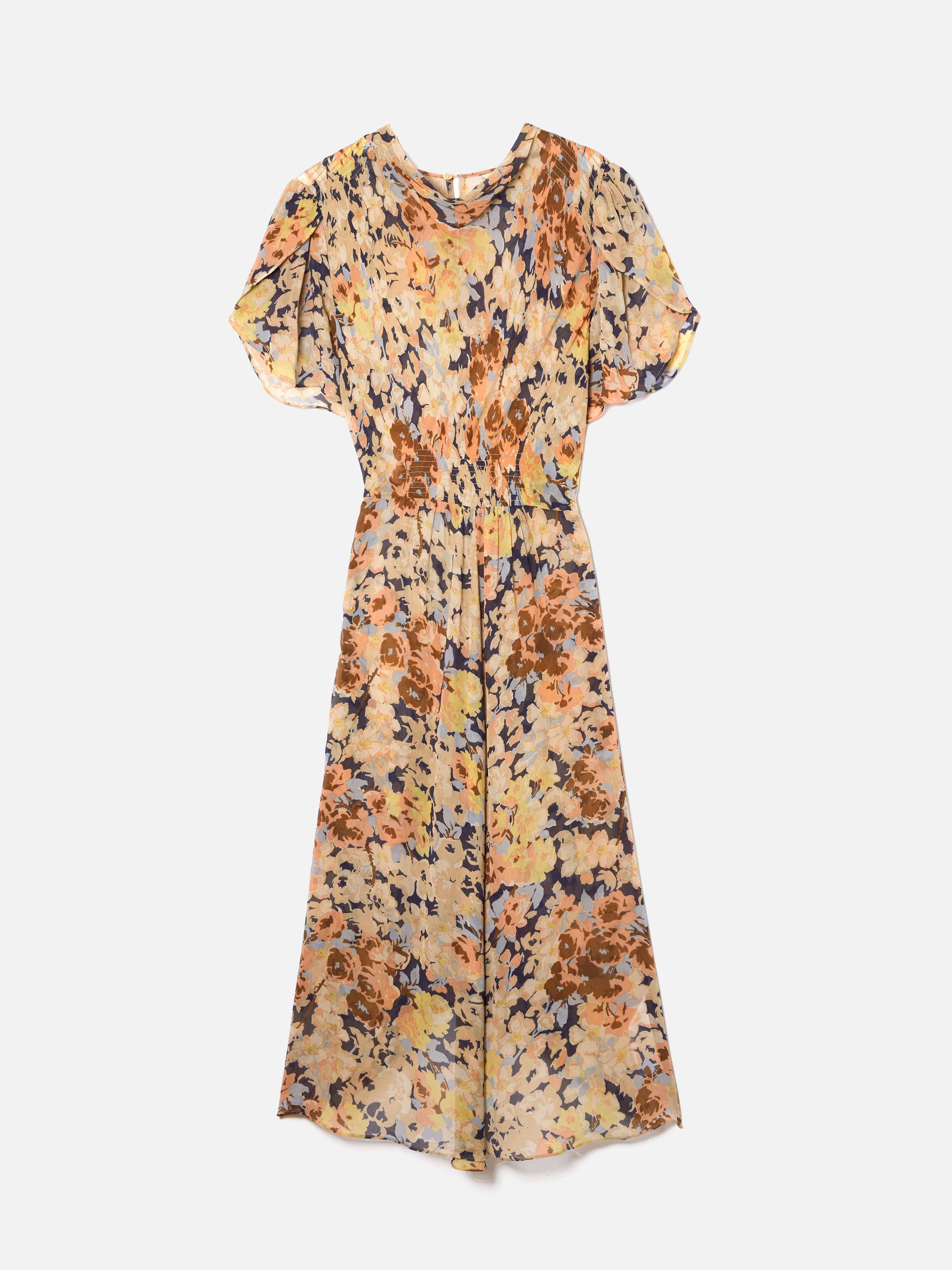 Sheer Petal Crinkle Dress | Peach - Image 7