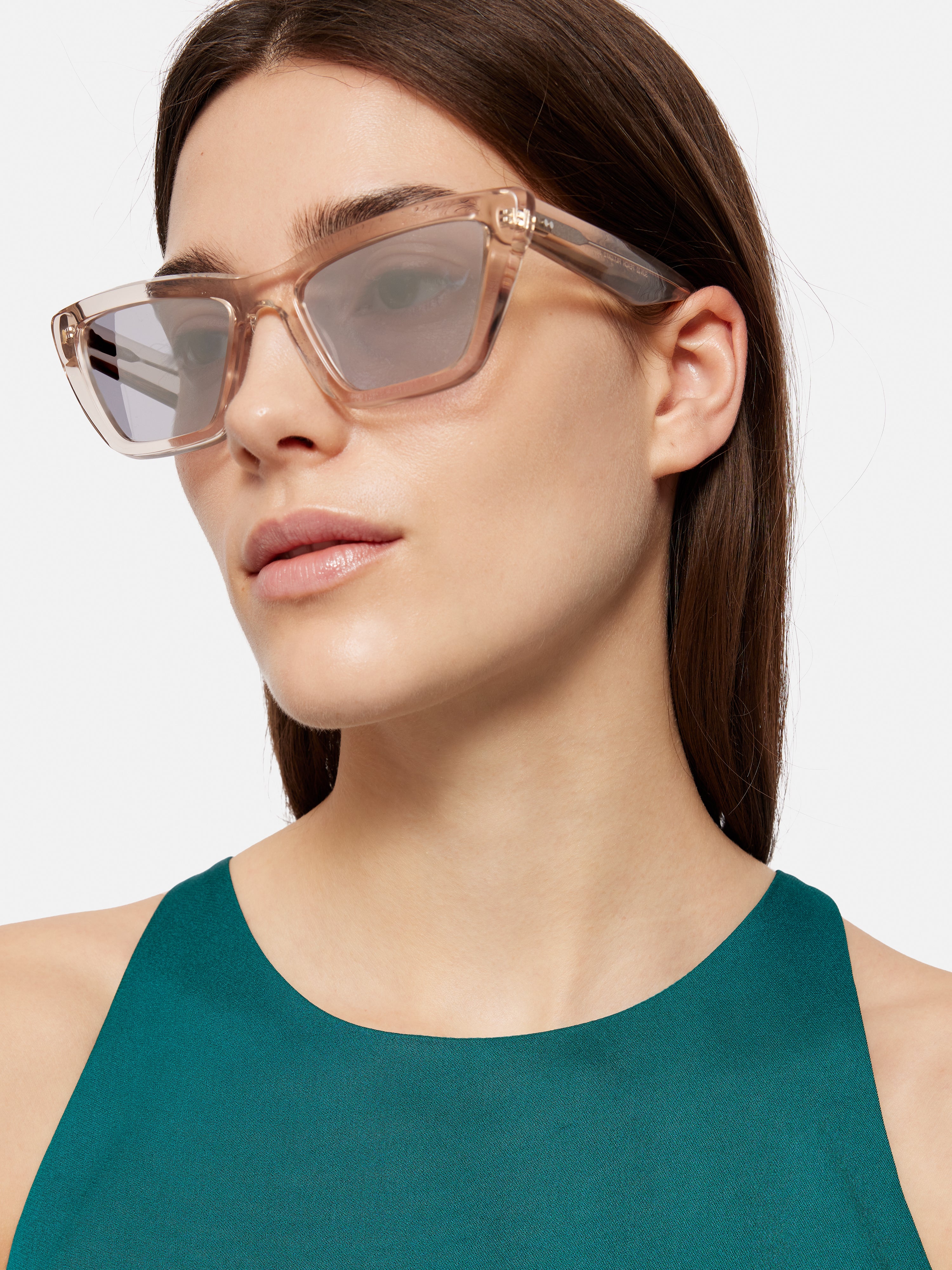 Shere Angled Cats Eye Sunglasses | Peach - Image 2