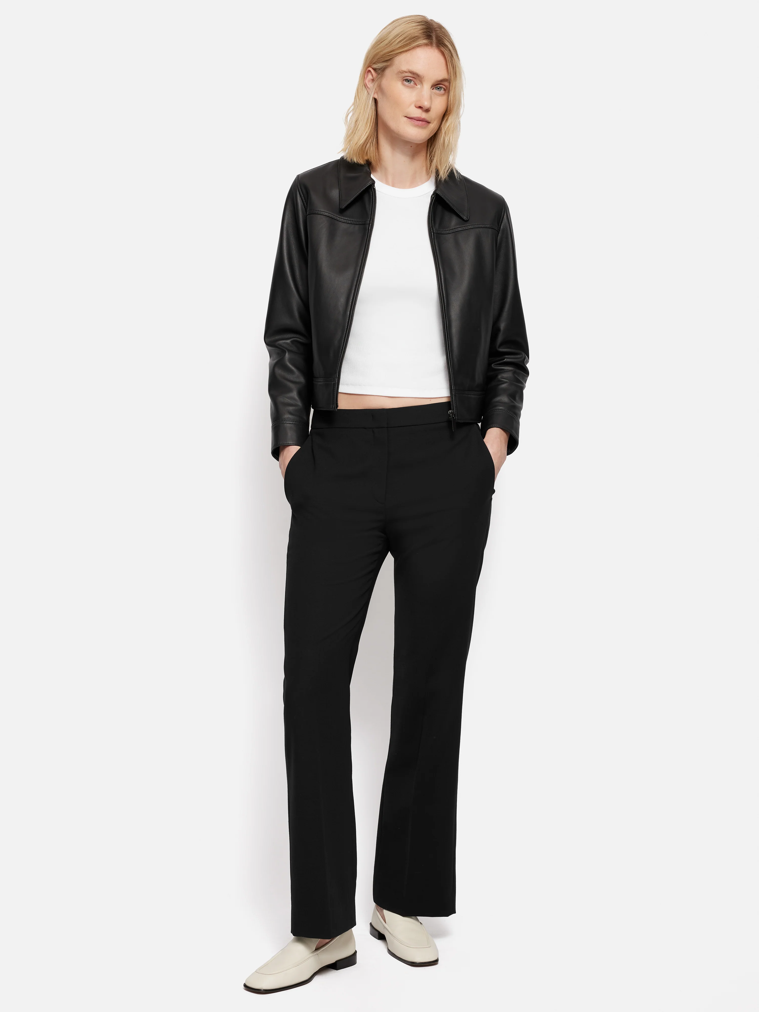 Short Fluid Twill Mason Trousers | Black - Image 3