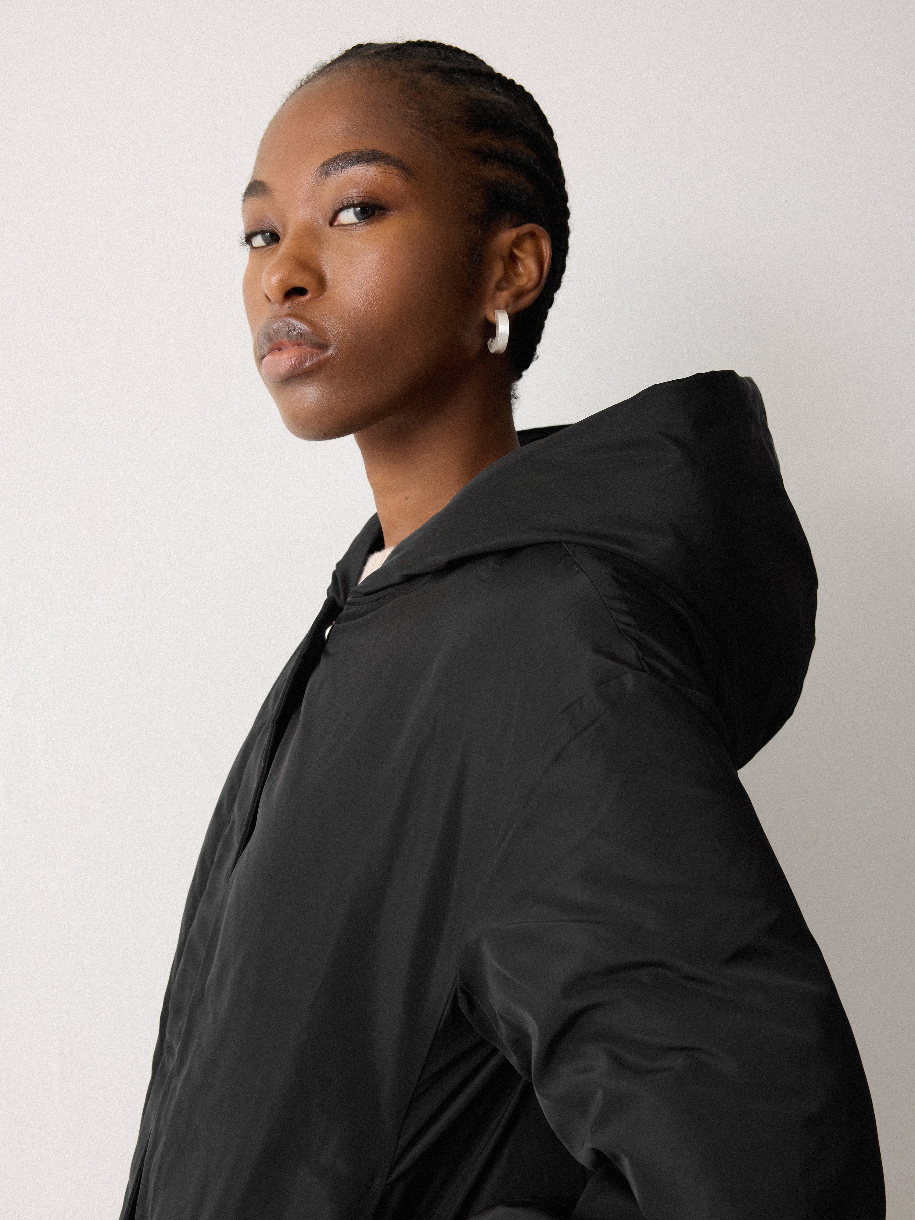 Short Hooded Puffer Coat | Black - Image 3