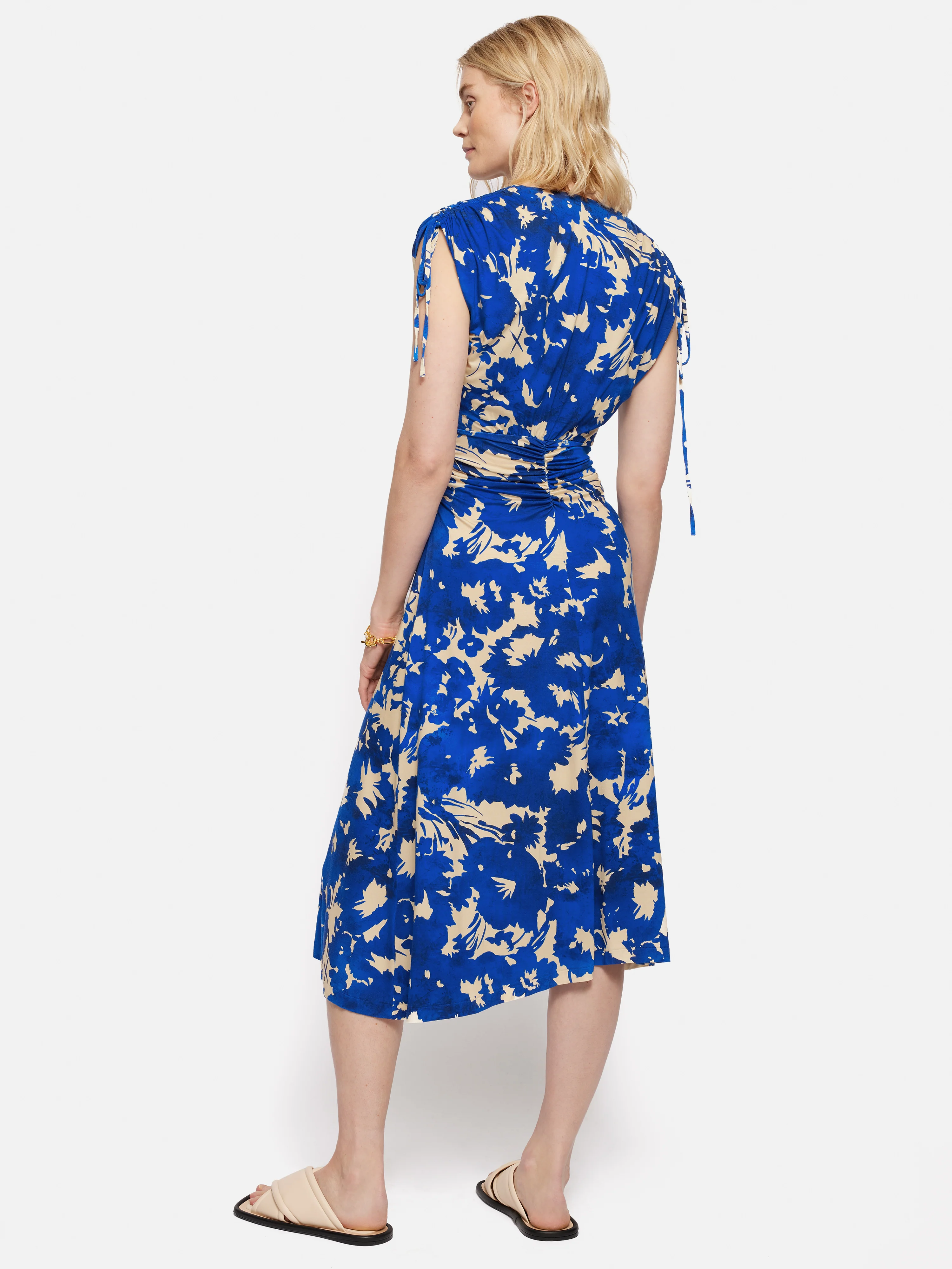 Silhouette Peony Jersey Dress | Blue - Image 5