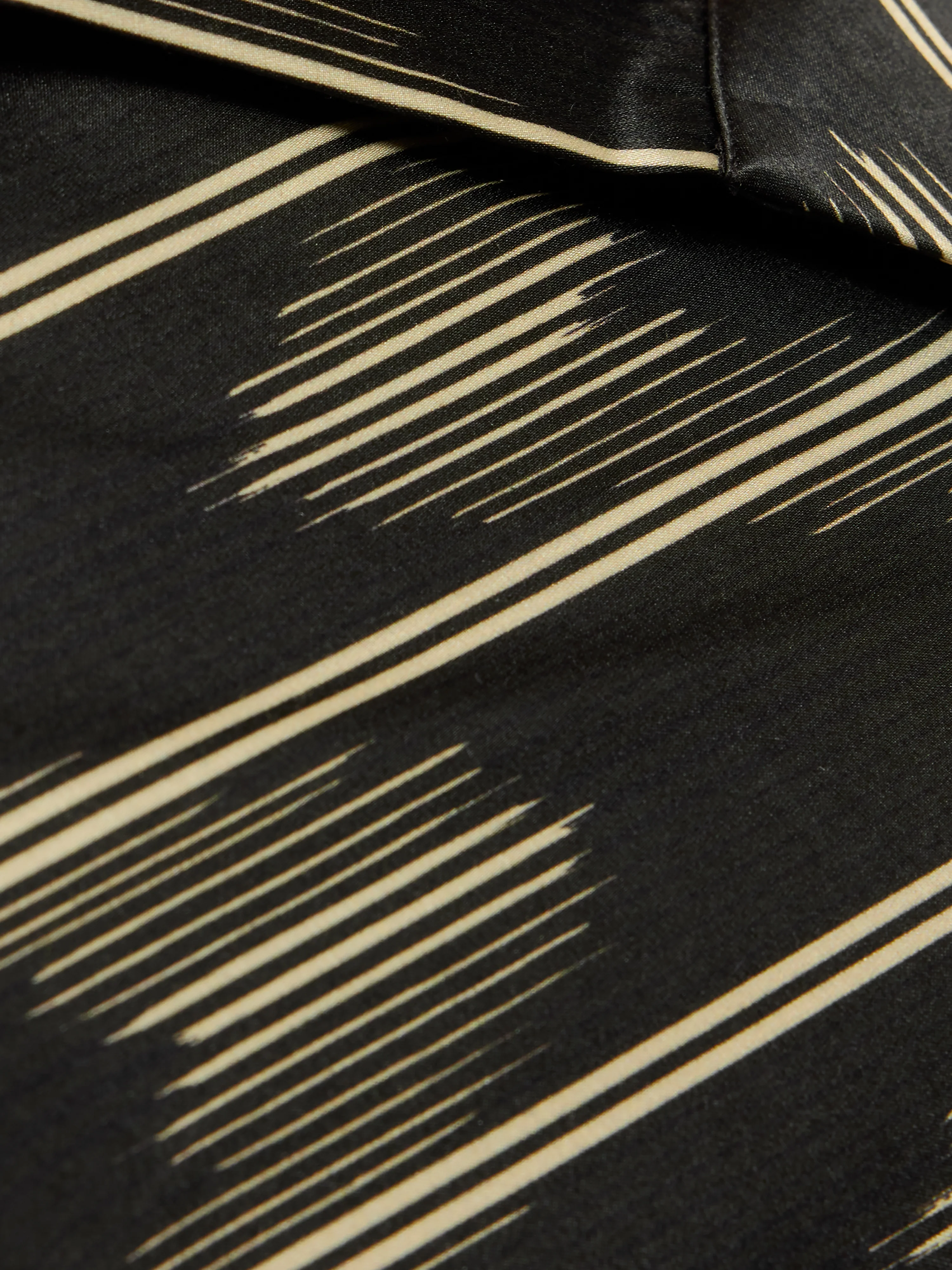 Silk Blend Ikat Stripe Top | Black - Image 9