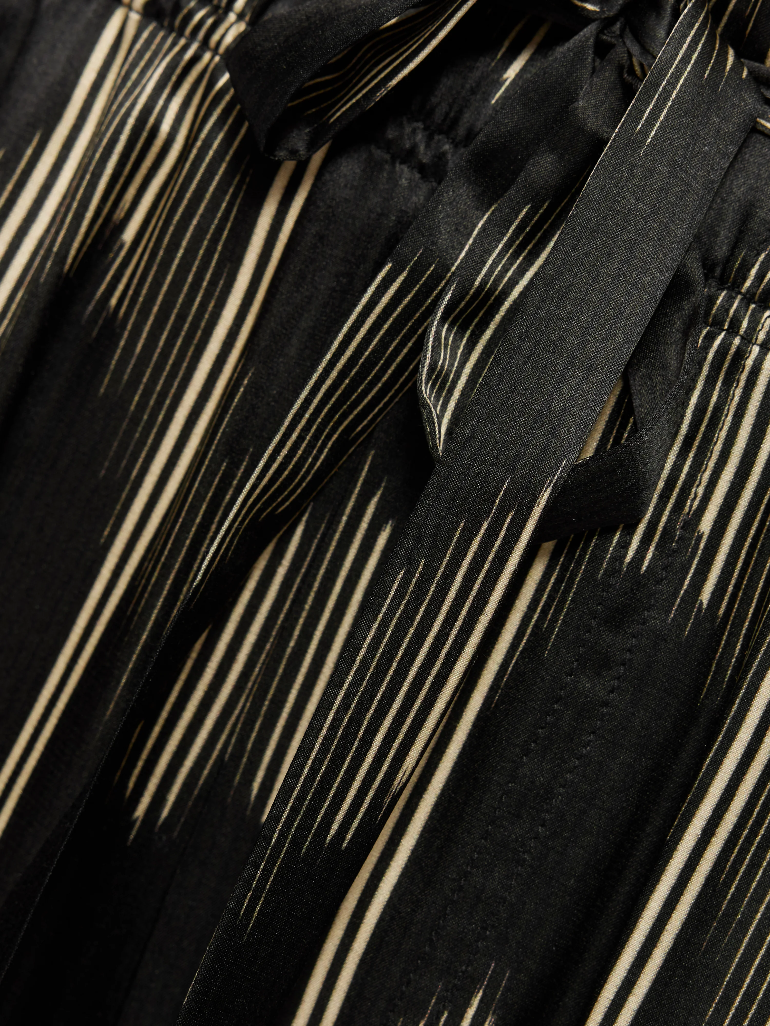 Silk Blend Ikat Stripe Trouser | Black - Image 7