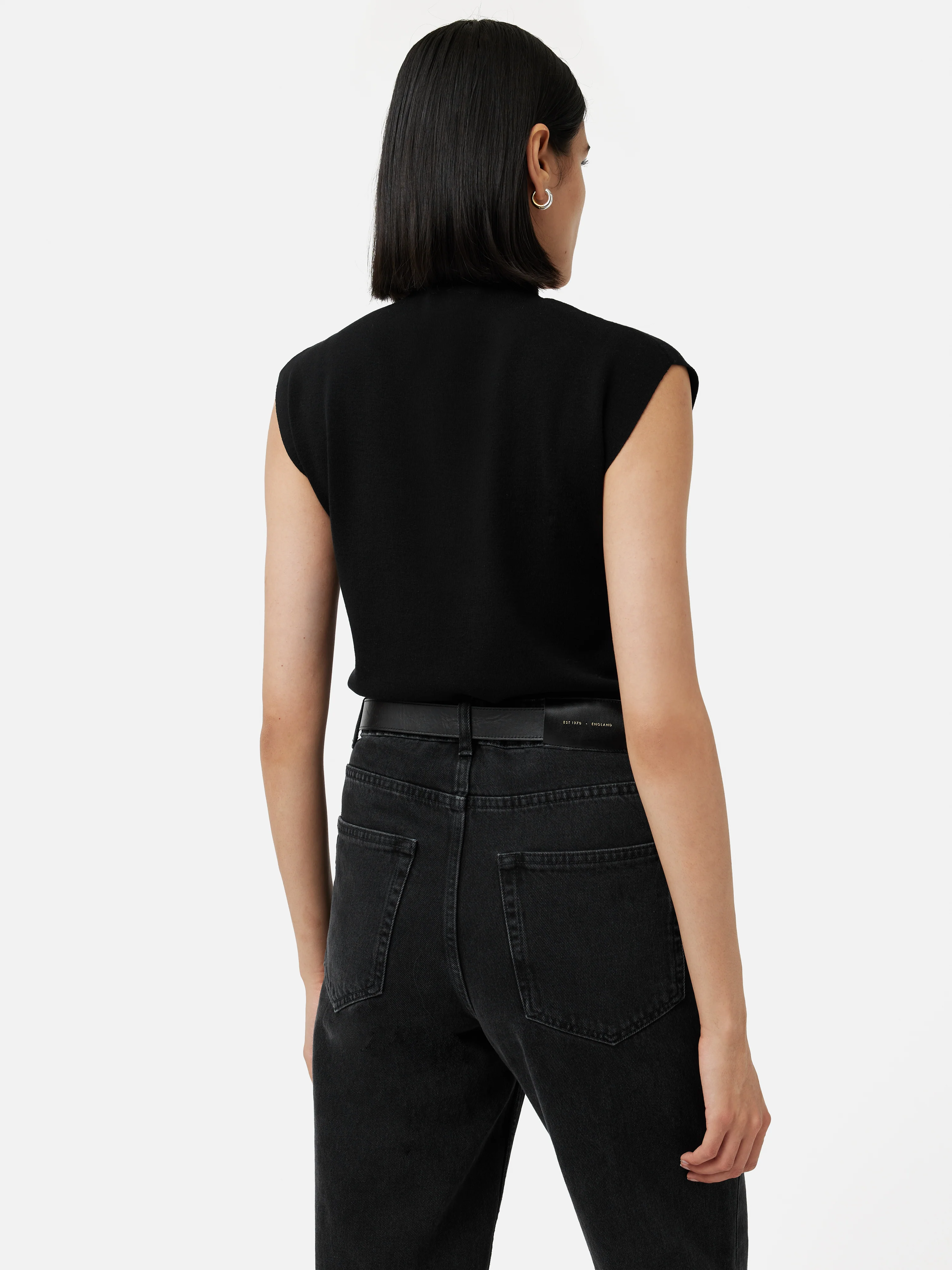 Silk Cotton Cap Sleeve Top | Black - Image 5