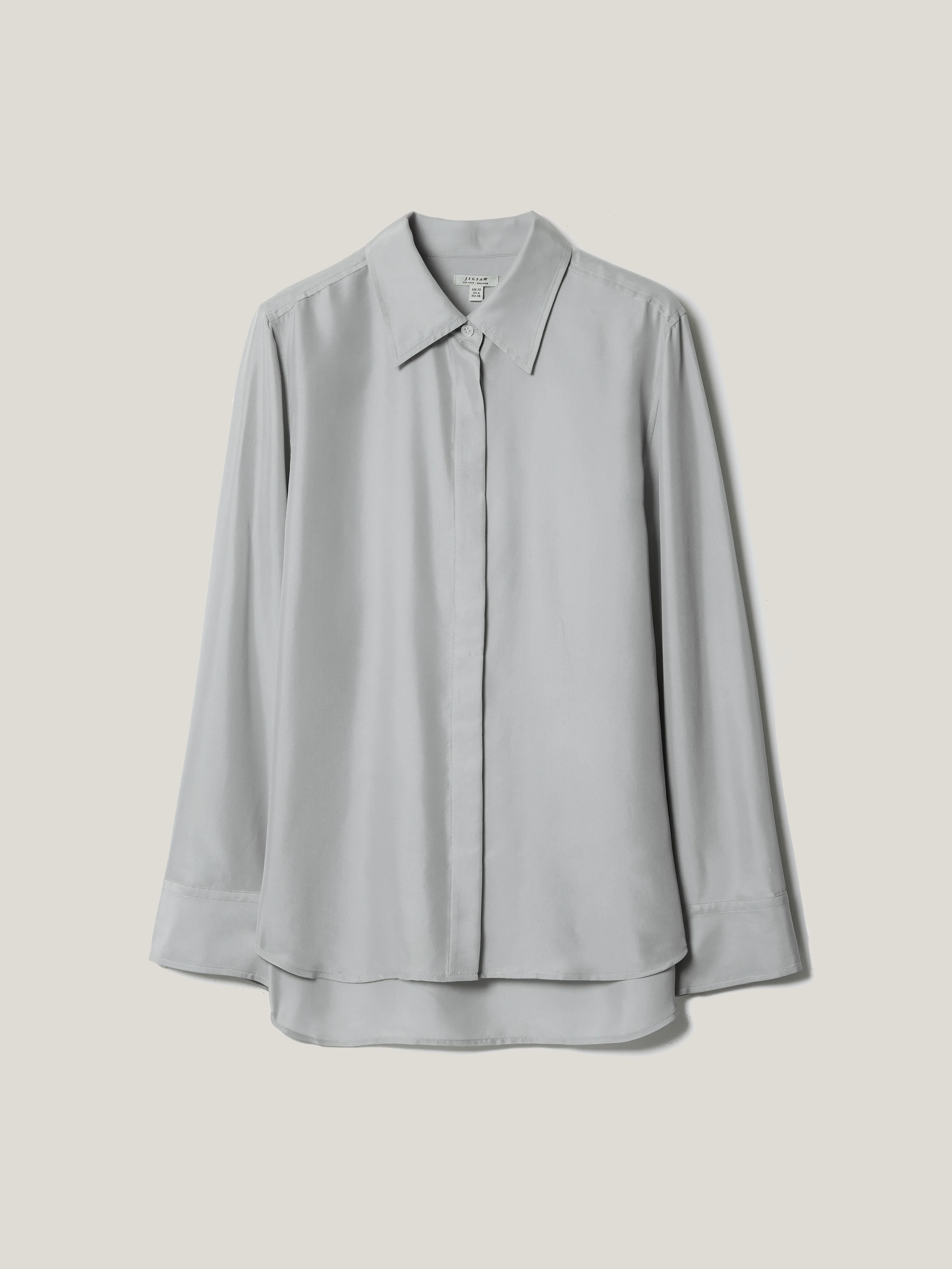 Silk Habotai Classic Shirt | Grey - Image 6