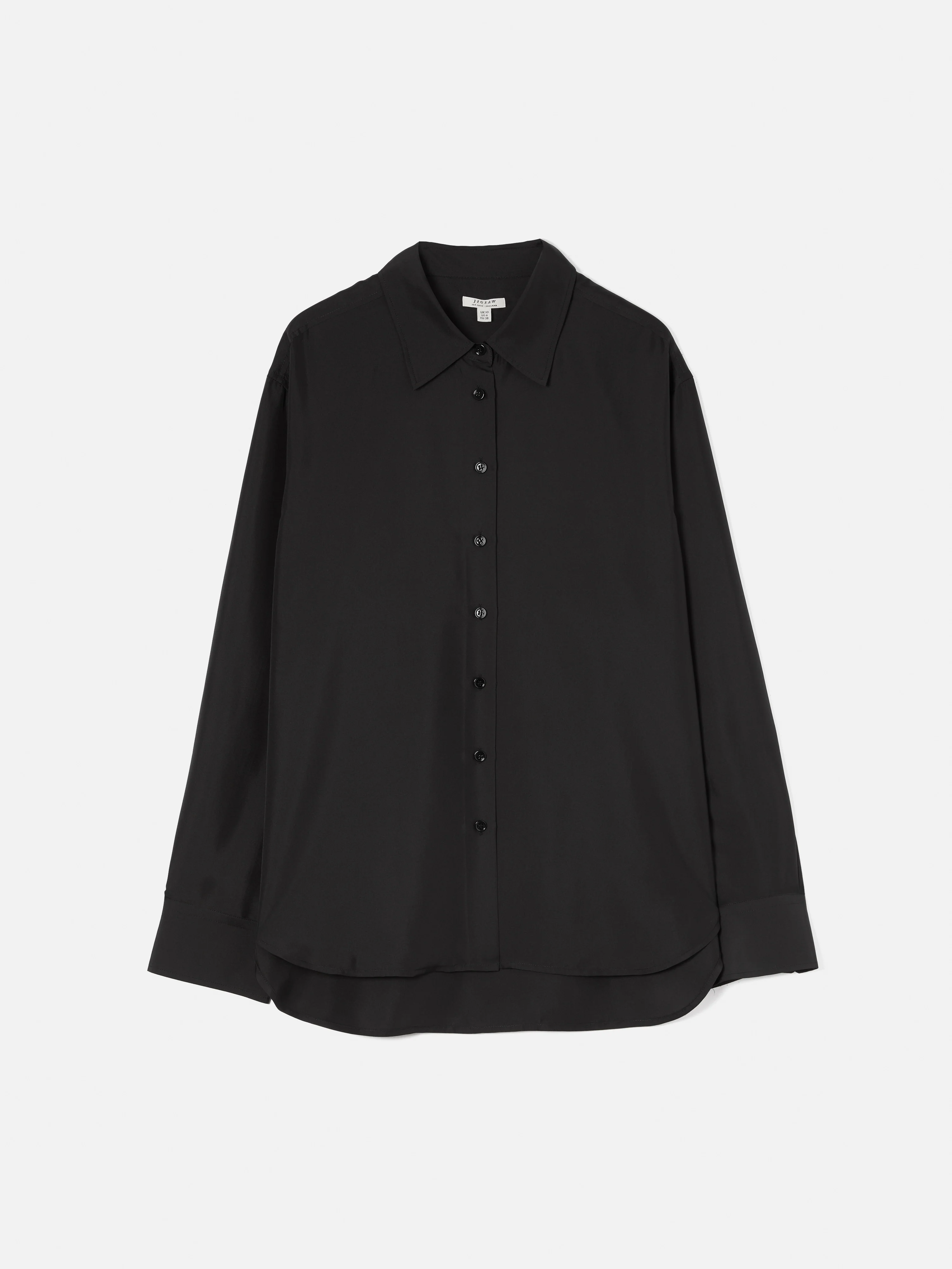 Silk Habotai Relaxed Shirt | Black - Image 8
