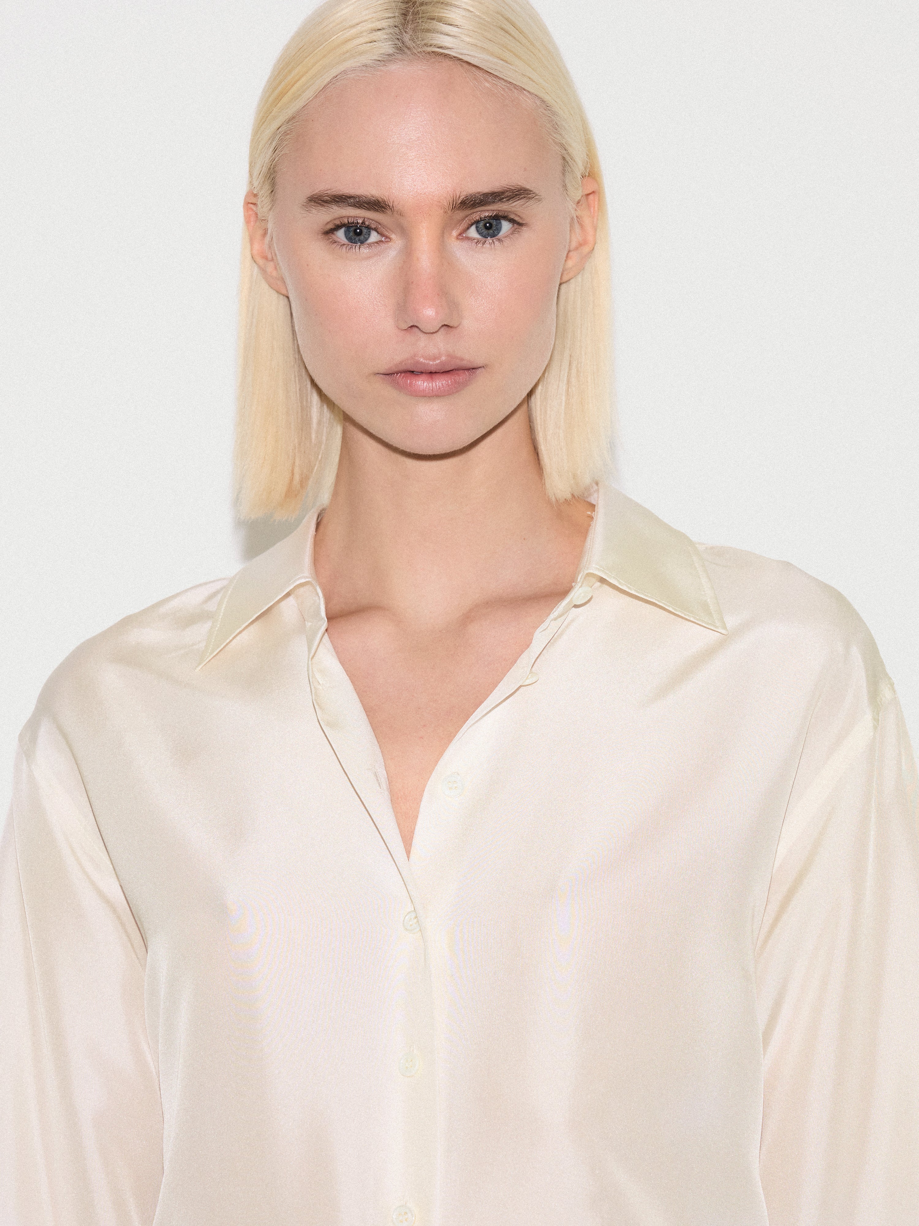 Silk Habotai Relaxed Shirt | Ivory - Image 4