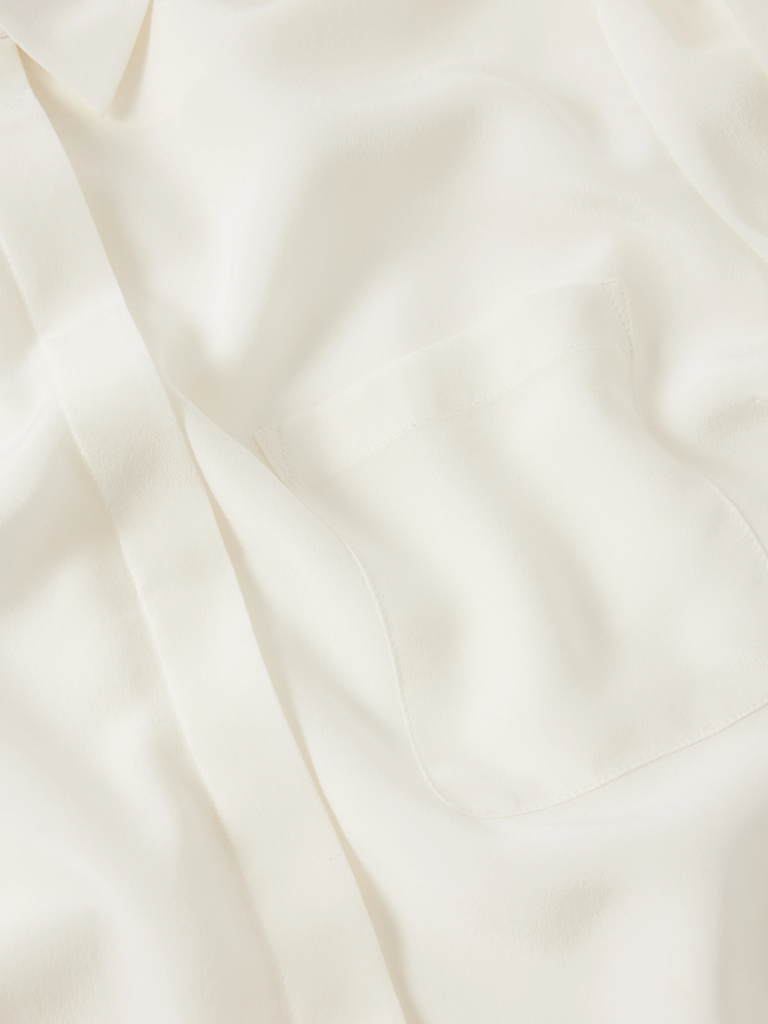Silk Long Sleeve Shirt | Ivory - Image 8