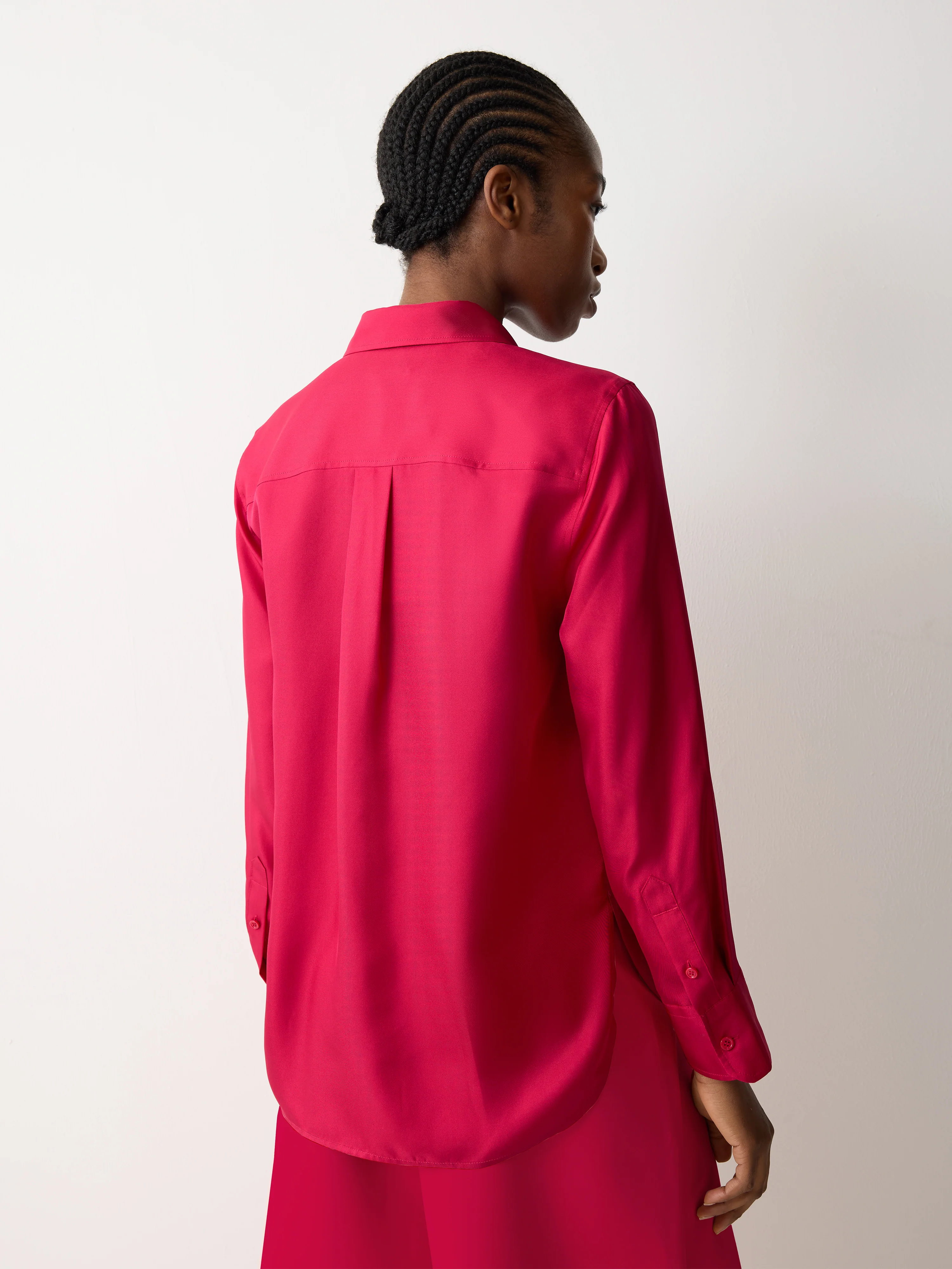 Silk Twill Classic Shirt | Pink - Image 4