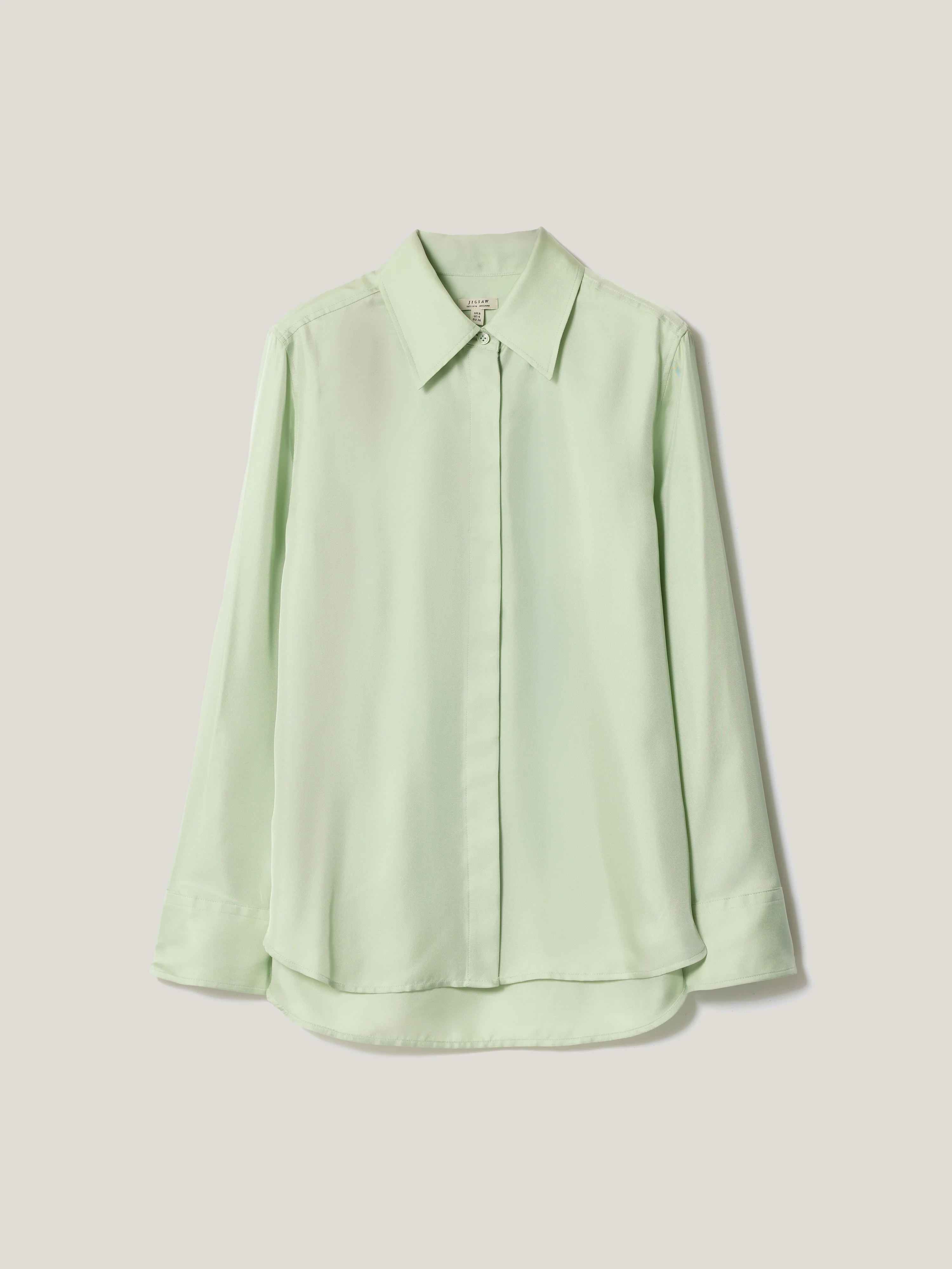 Silk Twill Shirt | Green - Image 7