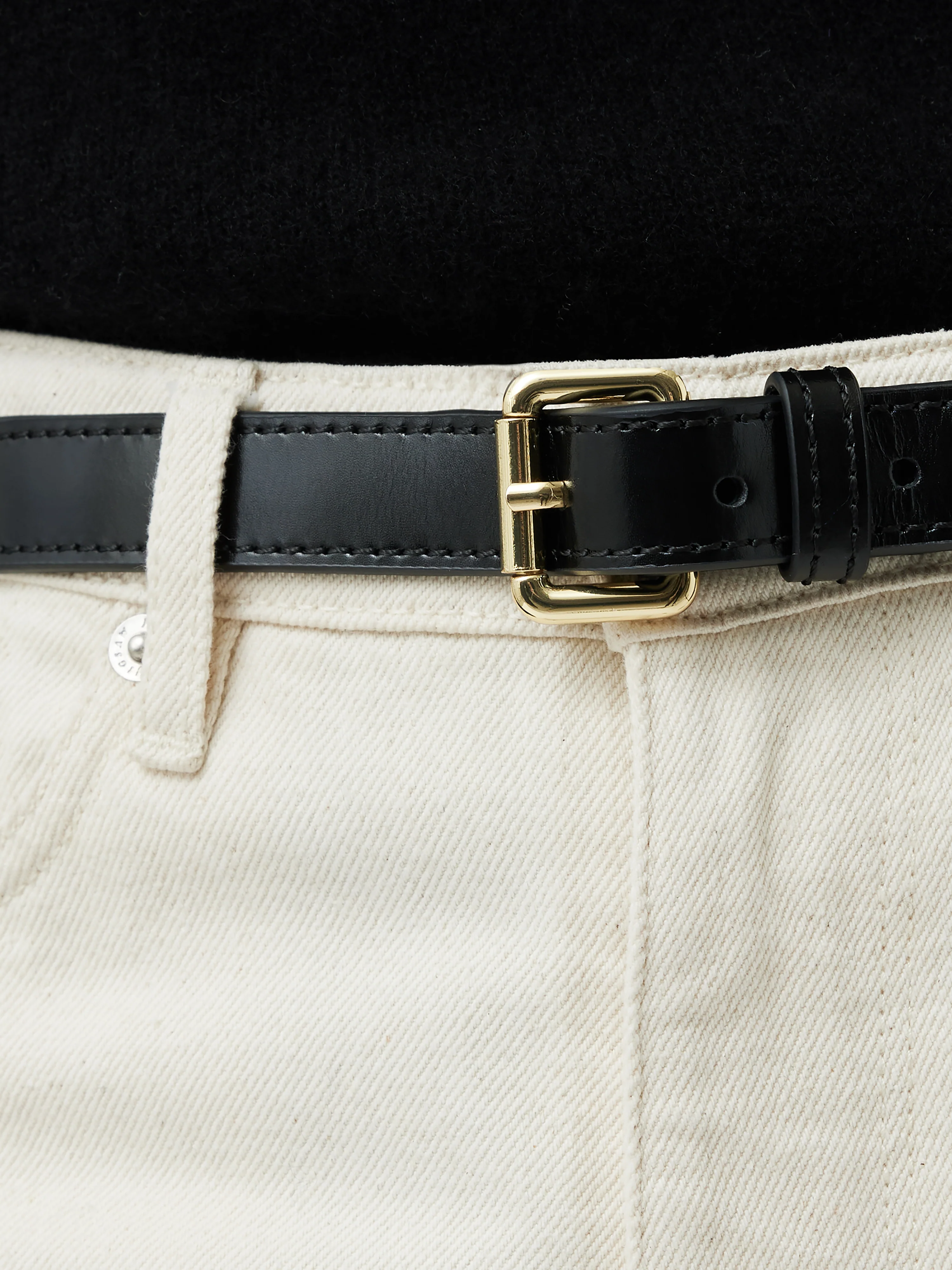 Skinny Leather Belt | Black - Image 6
