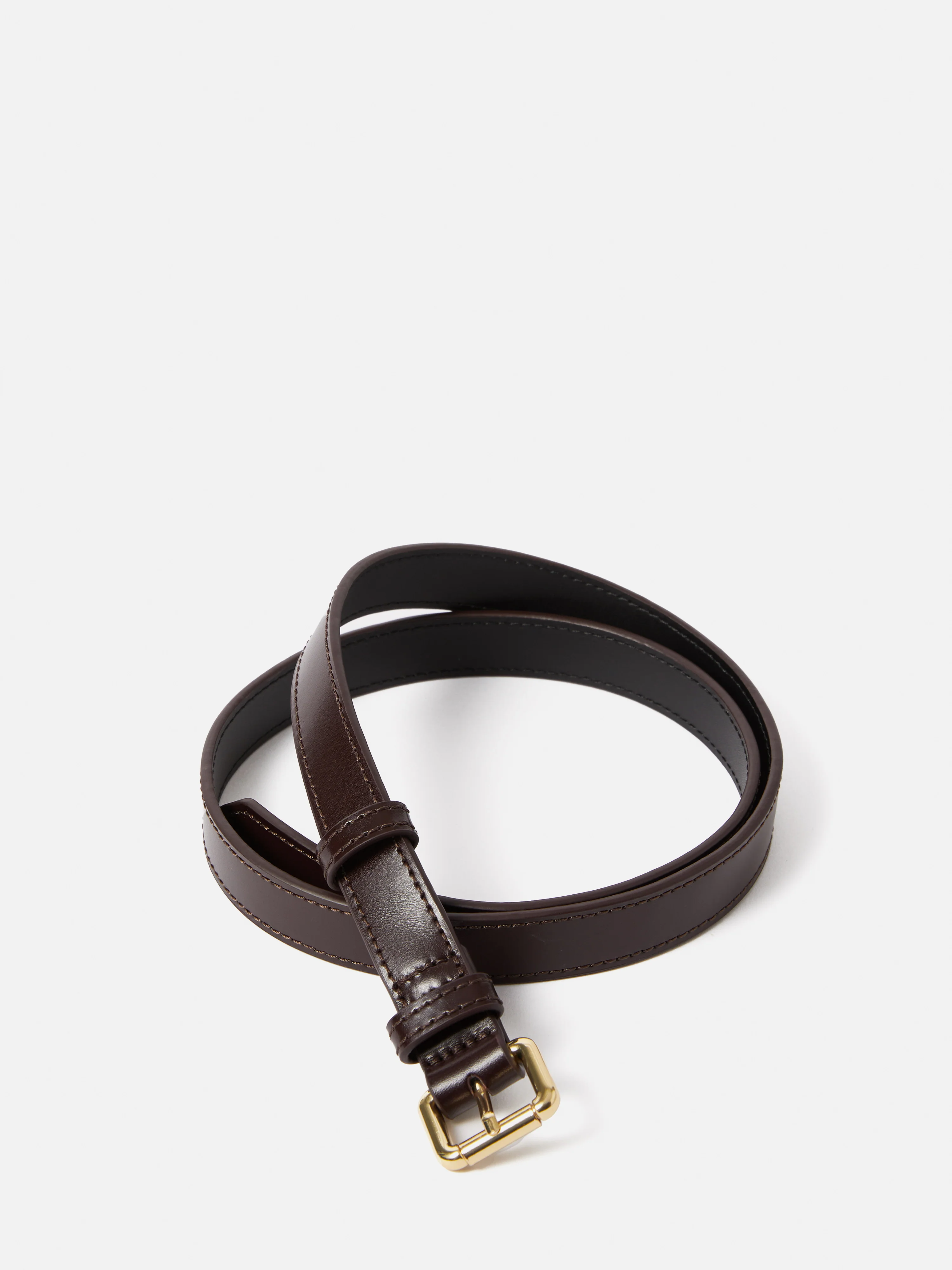 Skinny Leather Belt | Conker - Image 6
