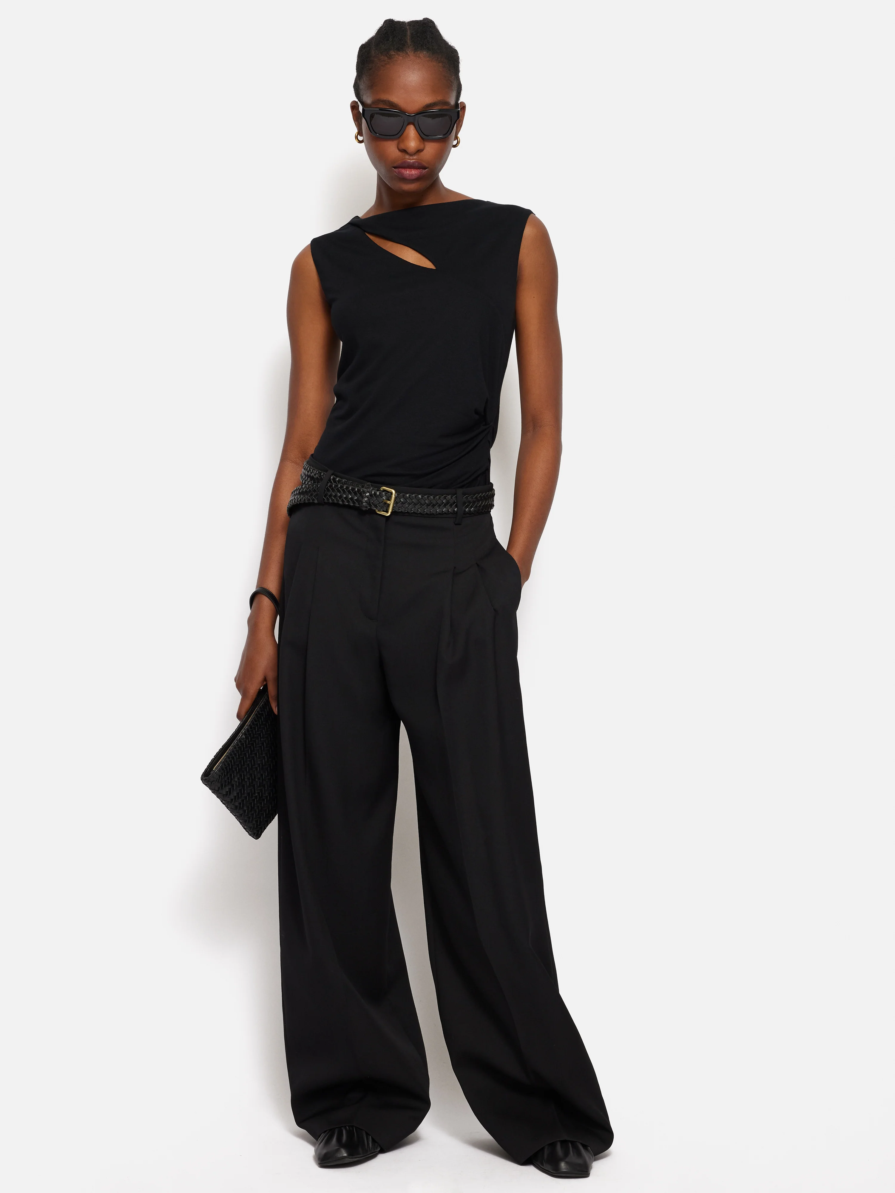 Slash Neck Top | Black - Image 3