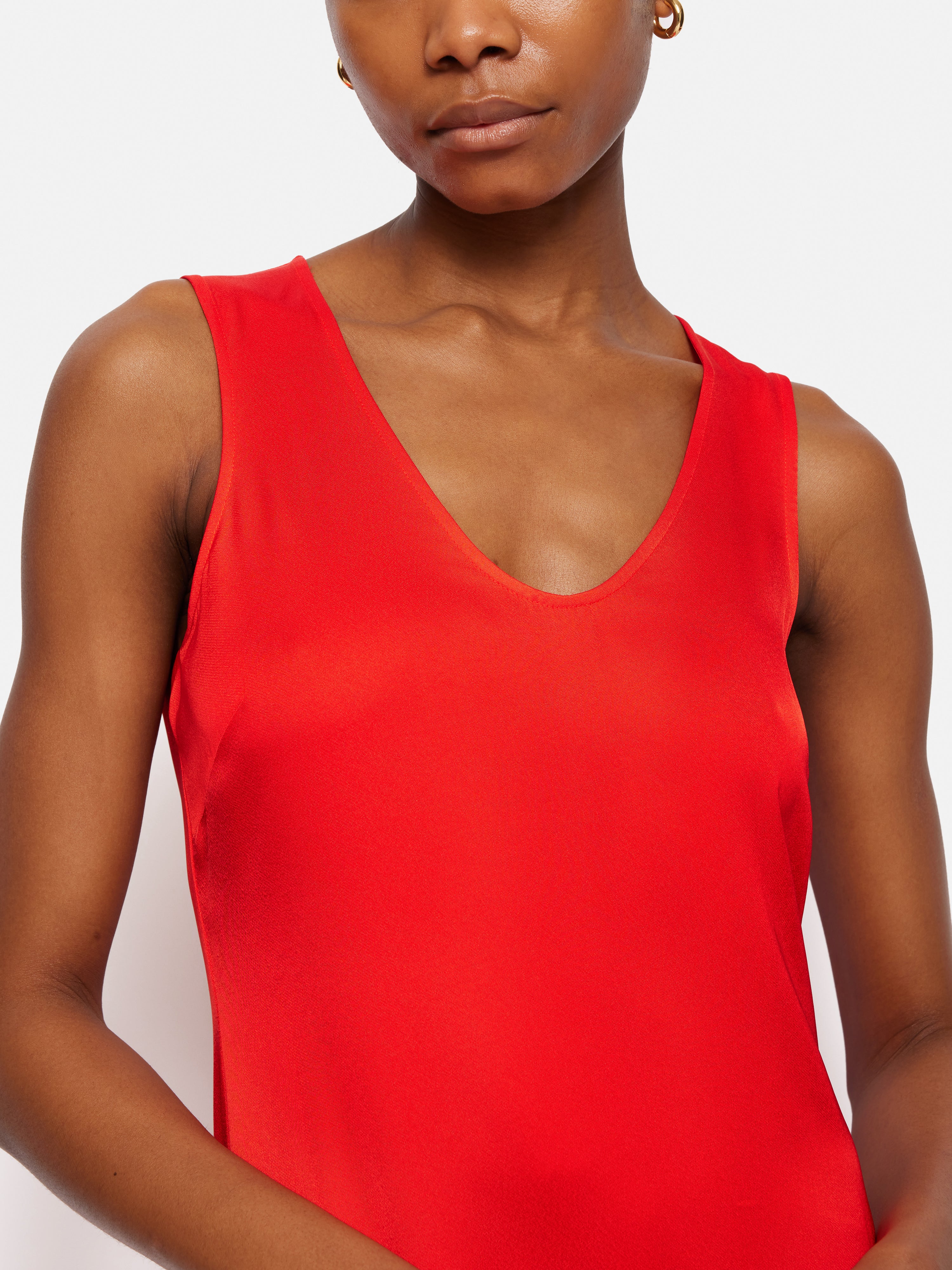 Sleeveless Asymmetric Dress | Red - Image 3