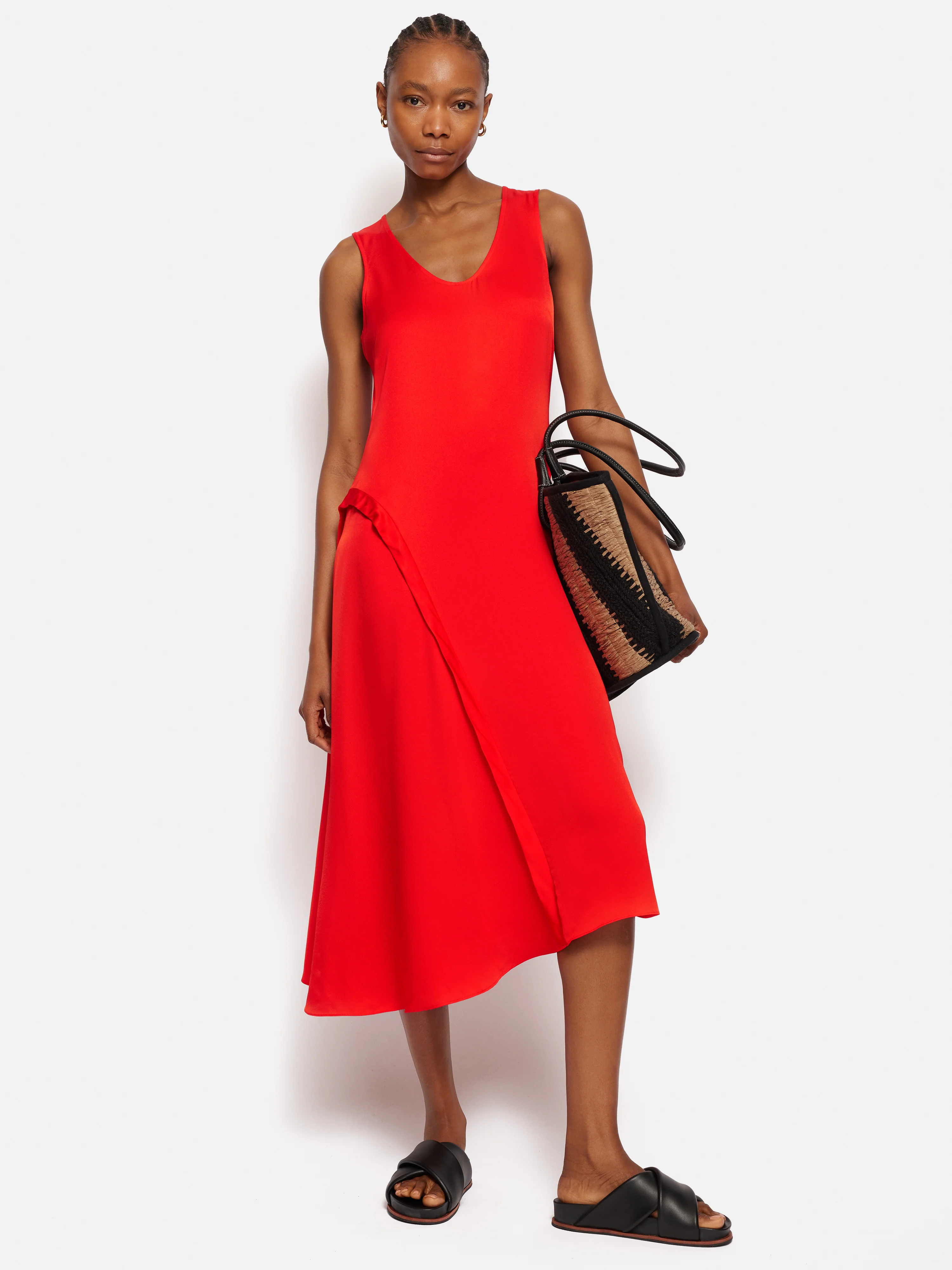 Sleeveless Asymmetric Dress | Red - Image 5