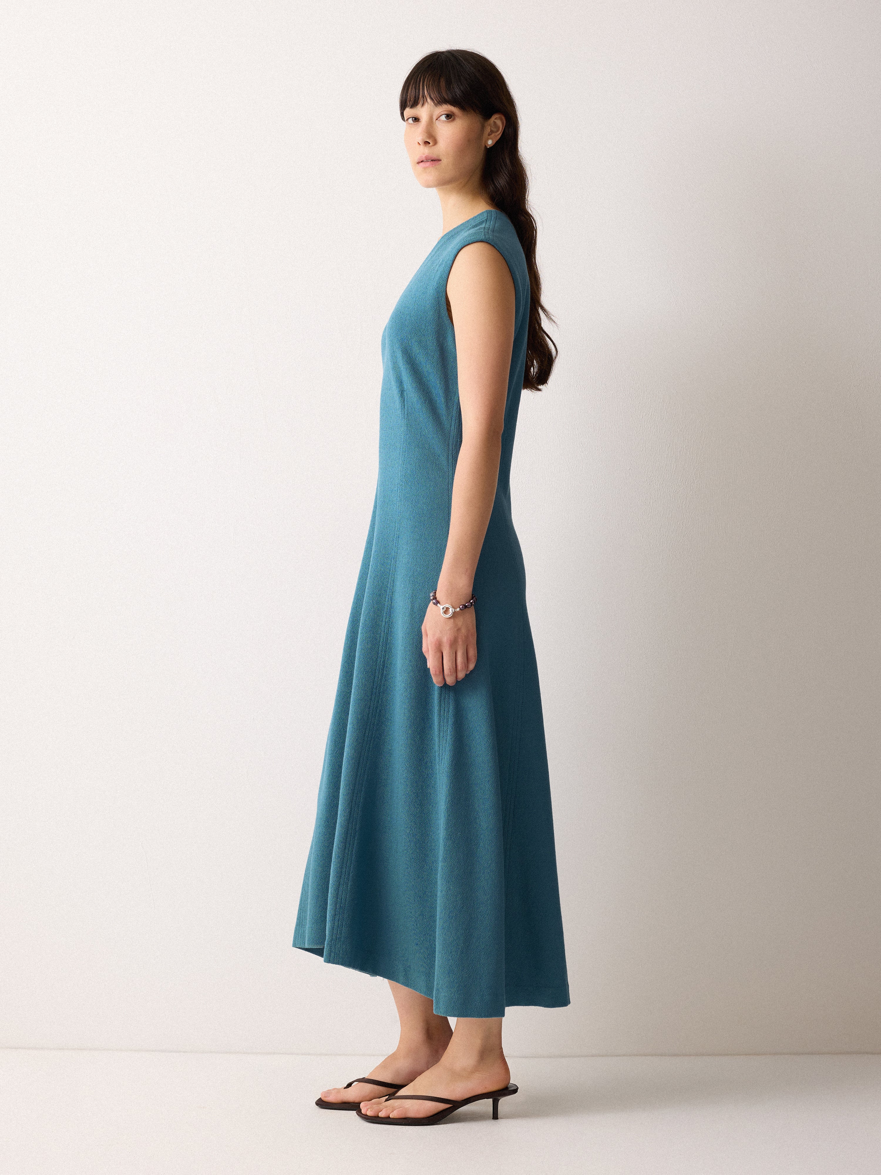 Sleeveless Stitched Dress | Blue - Image 3