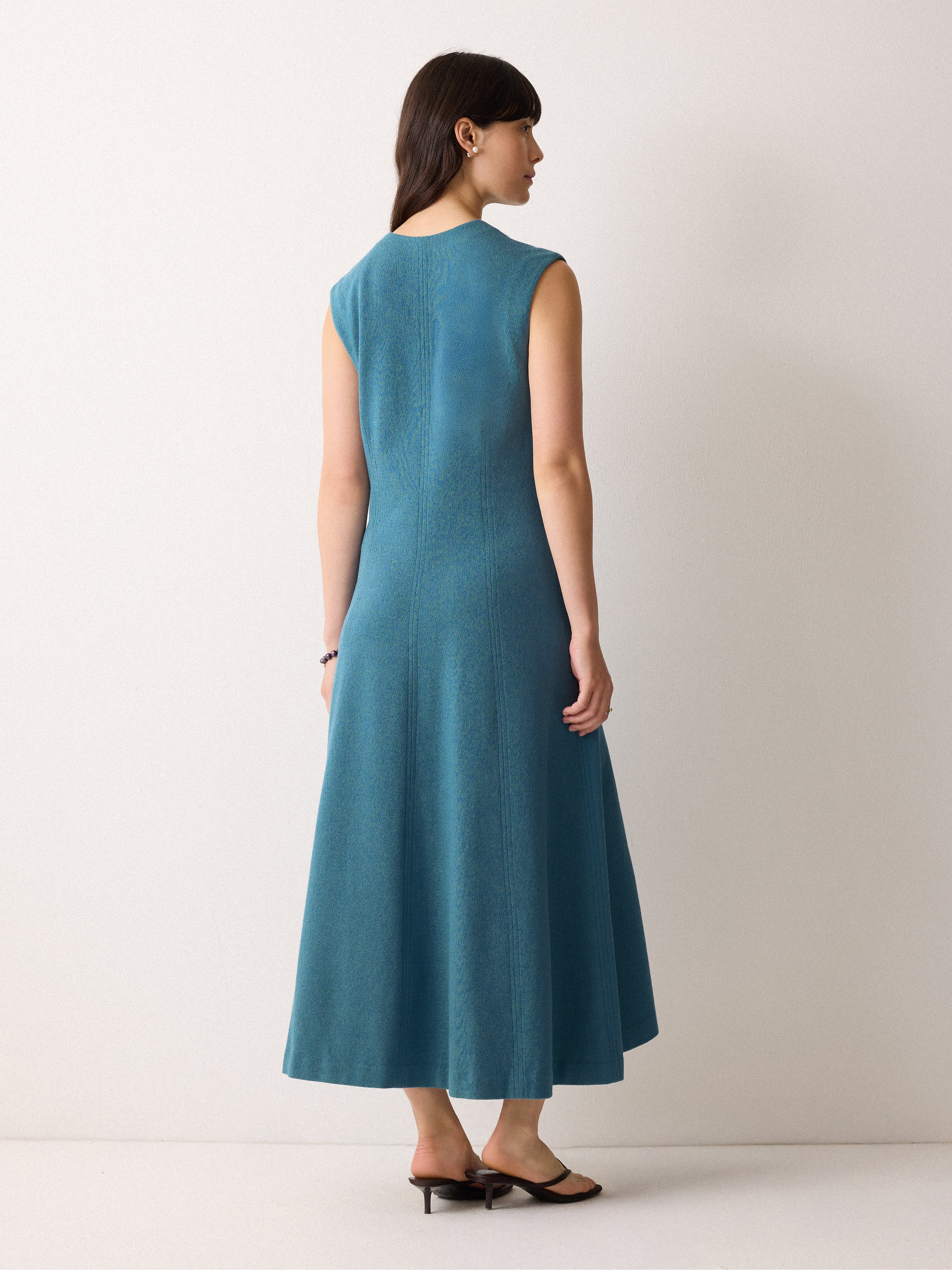 Sleeveless Stitched Dress | Blue - Image 4