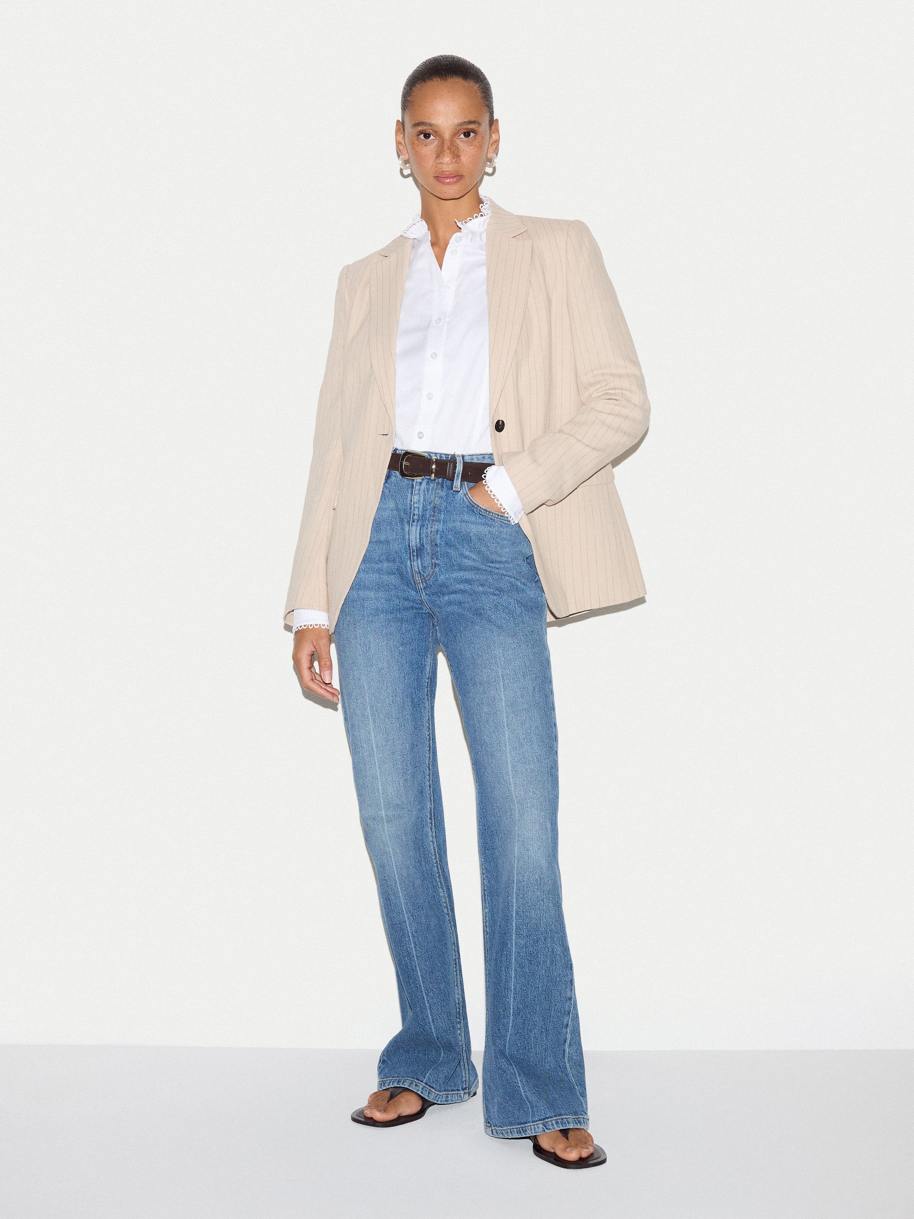 Slim Stand Collar Shirt | White - Image 6