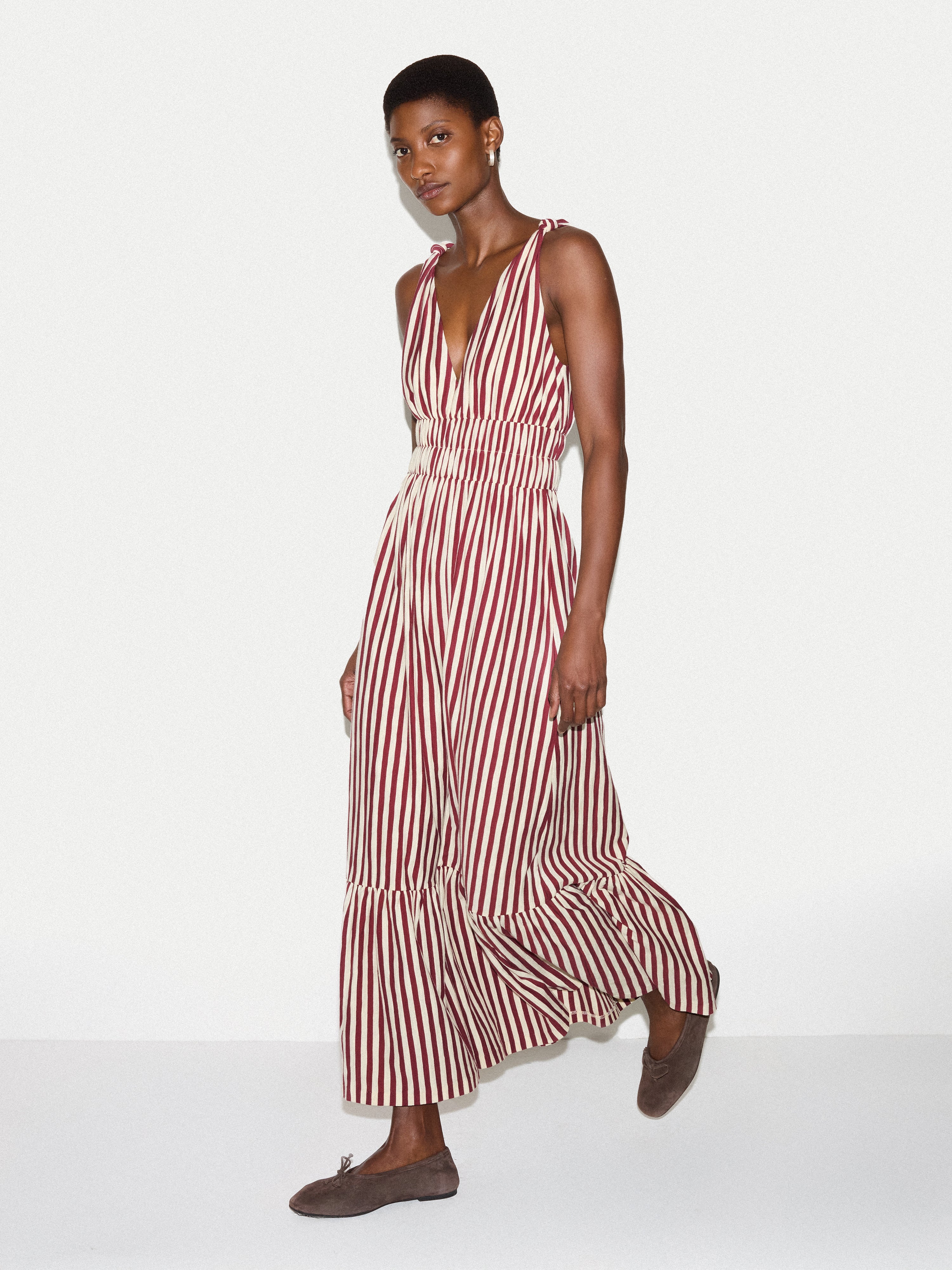 Slub Stripe Cotton Sundress | Mulberry - Image 4