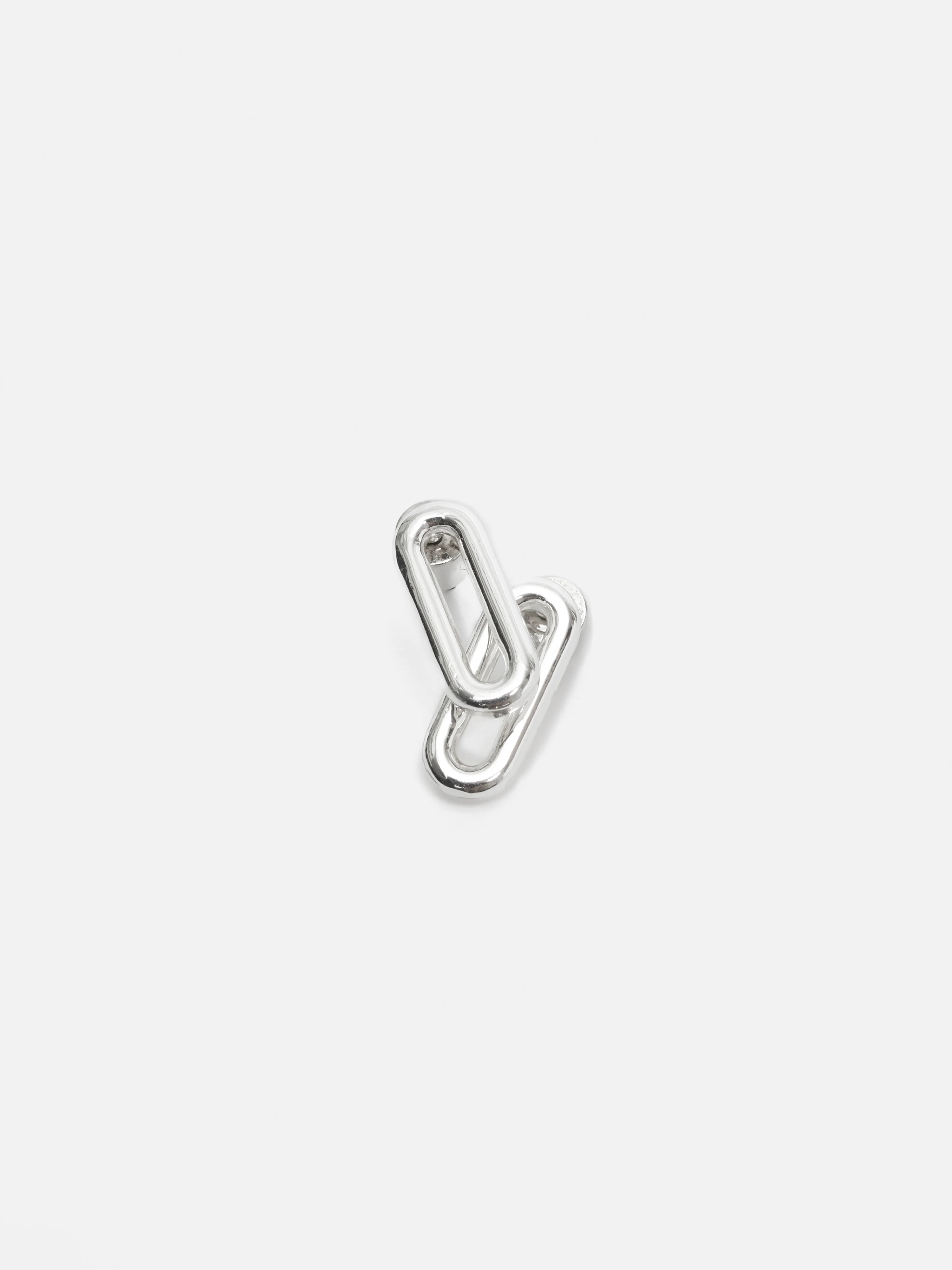 Small Link Stud Earrings | Silver - Image 3