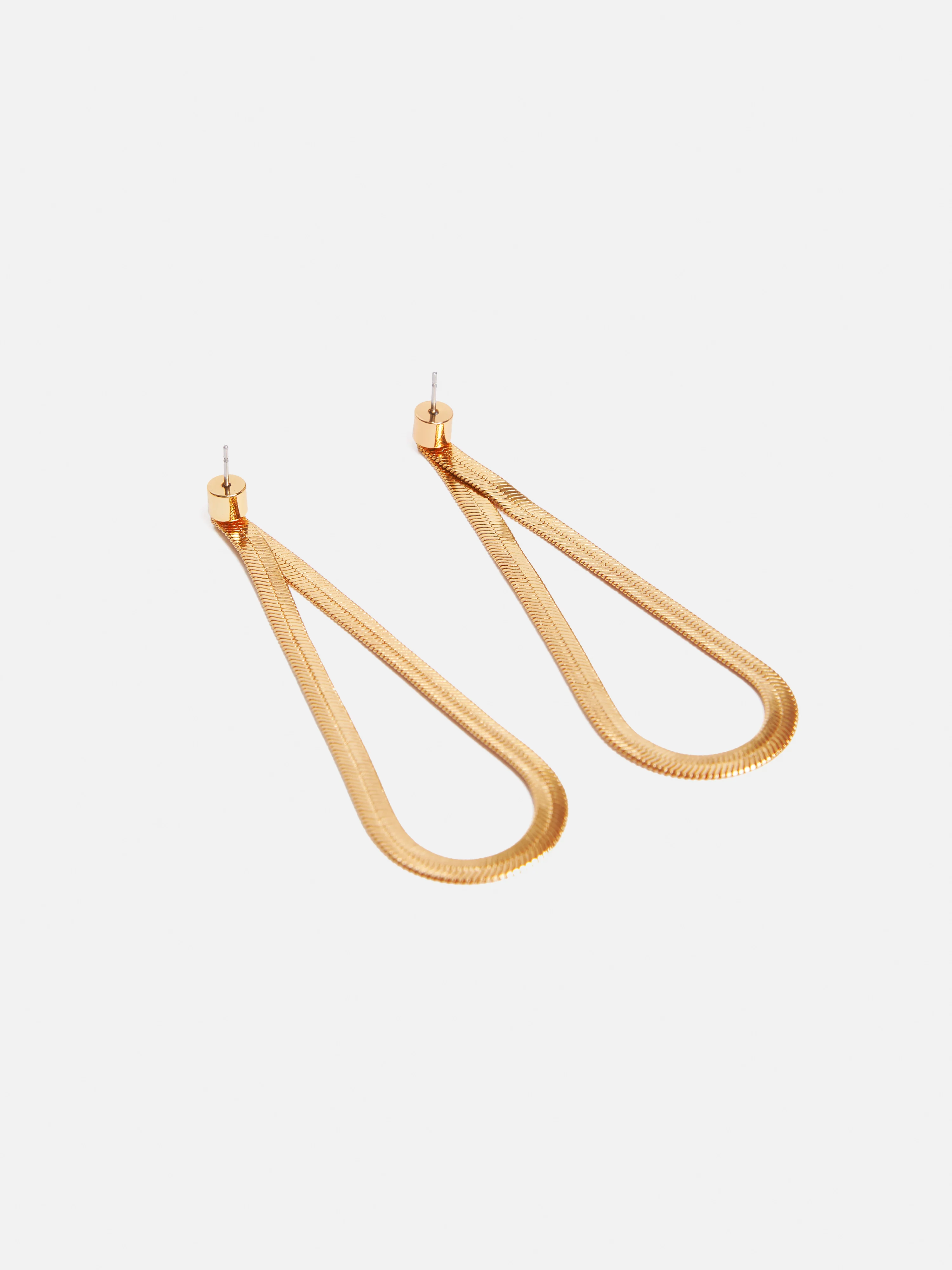 Snake Chain Loop Earrings | Gold - Image 3