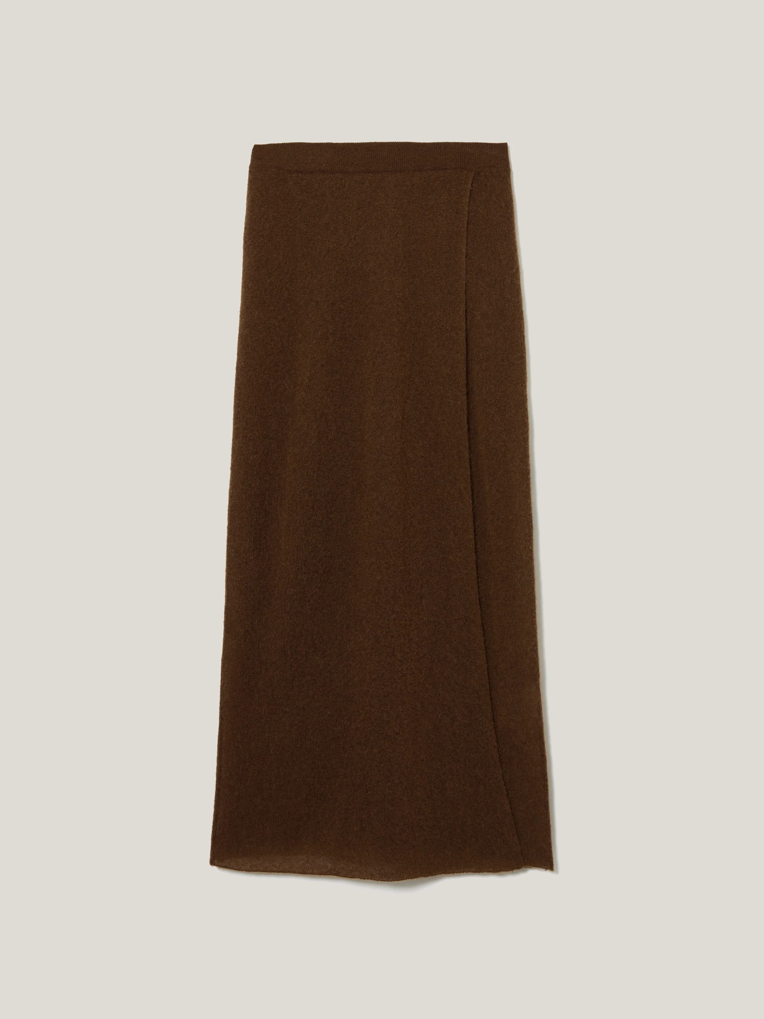 Soft Gauzy Knit Skirt | Brown - Image 5