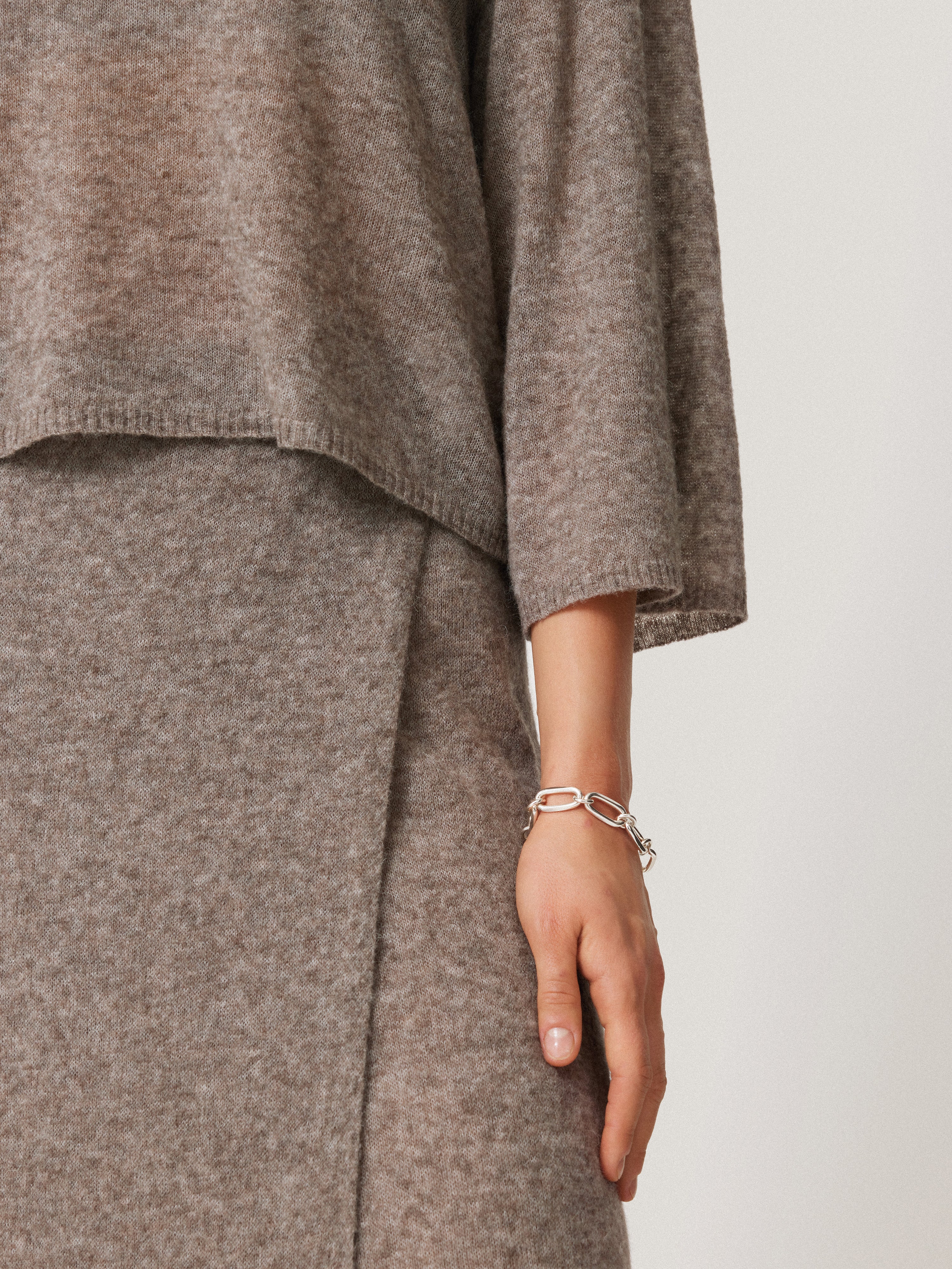 Soft Gauzy Knit T-shirt | Taupe - Image 4