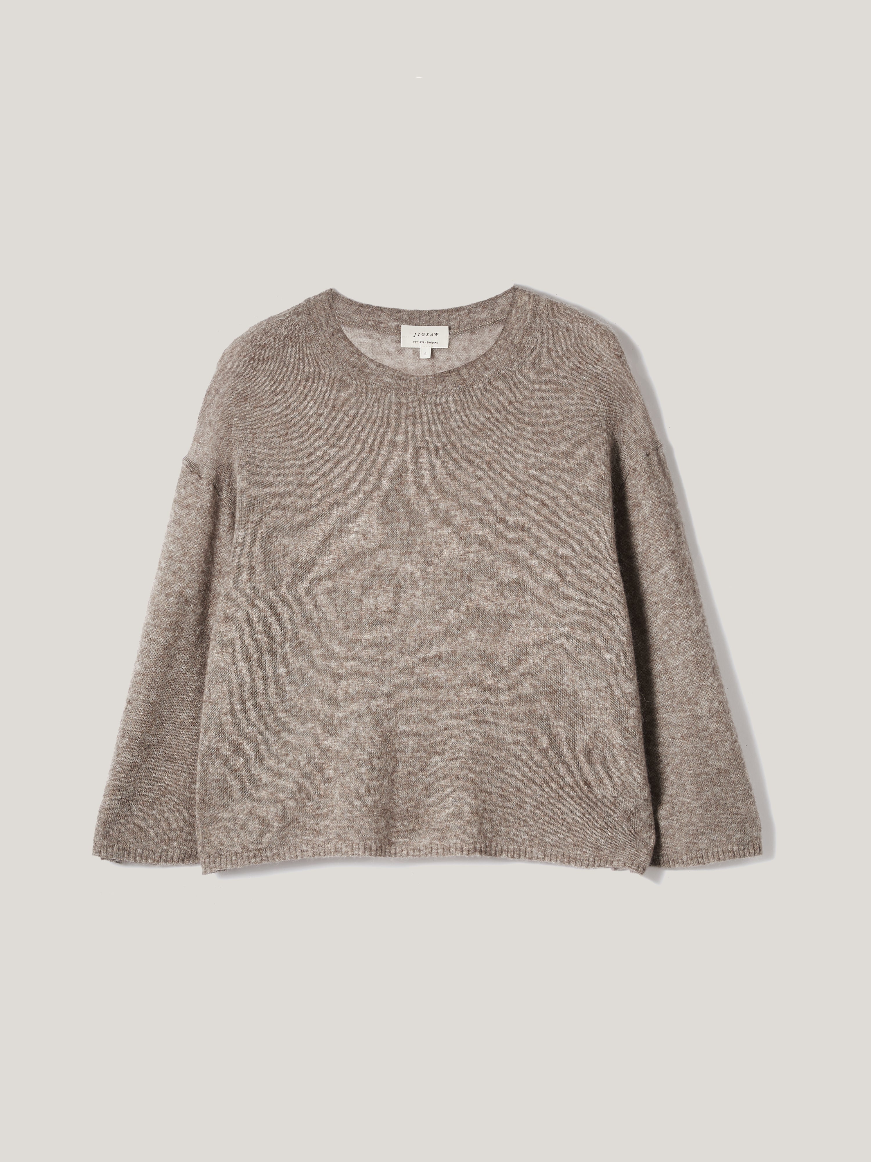 Soft Gauzy Knit T-shirt | Taupe - Image 8