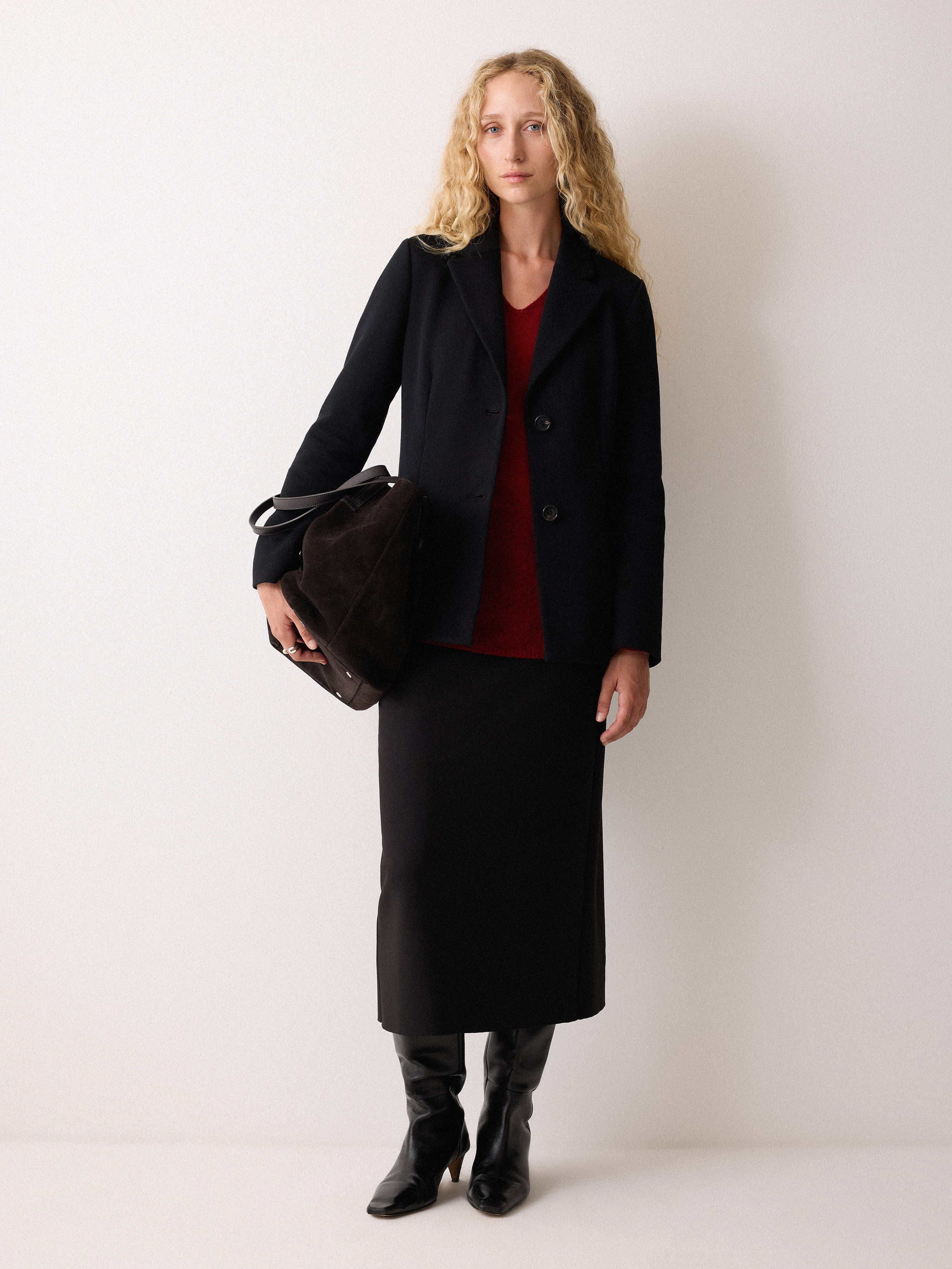 Soft Gauzy V Neck Jumper | Red - Image 3