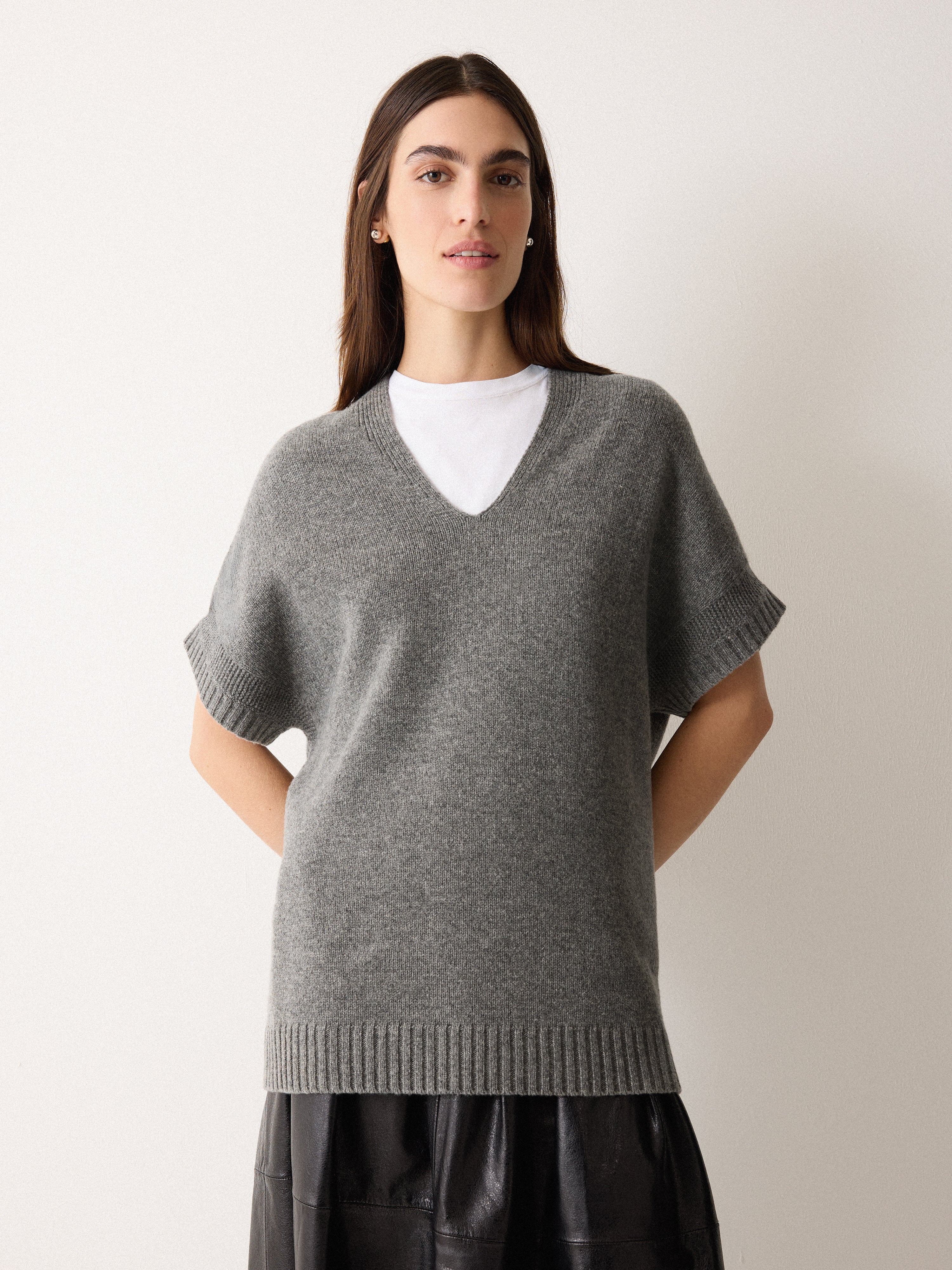 Soft Merino Longline Tank | Grey - Image 3