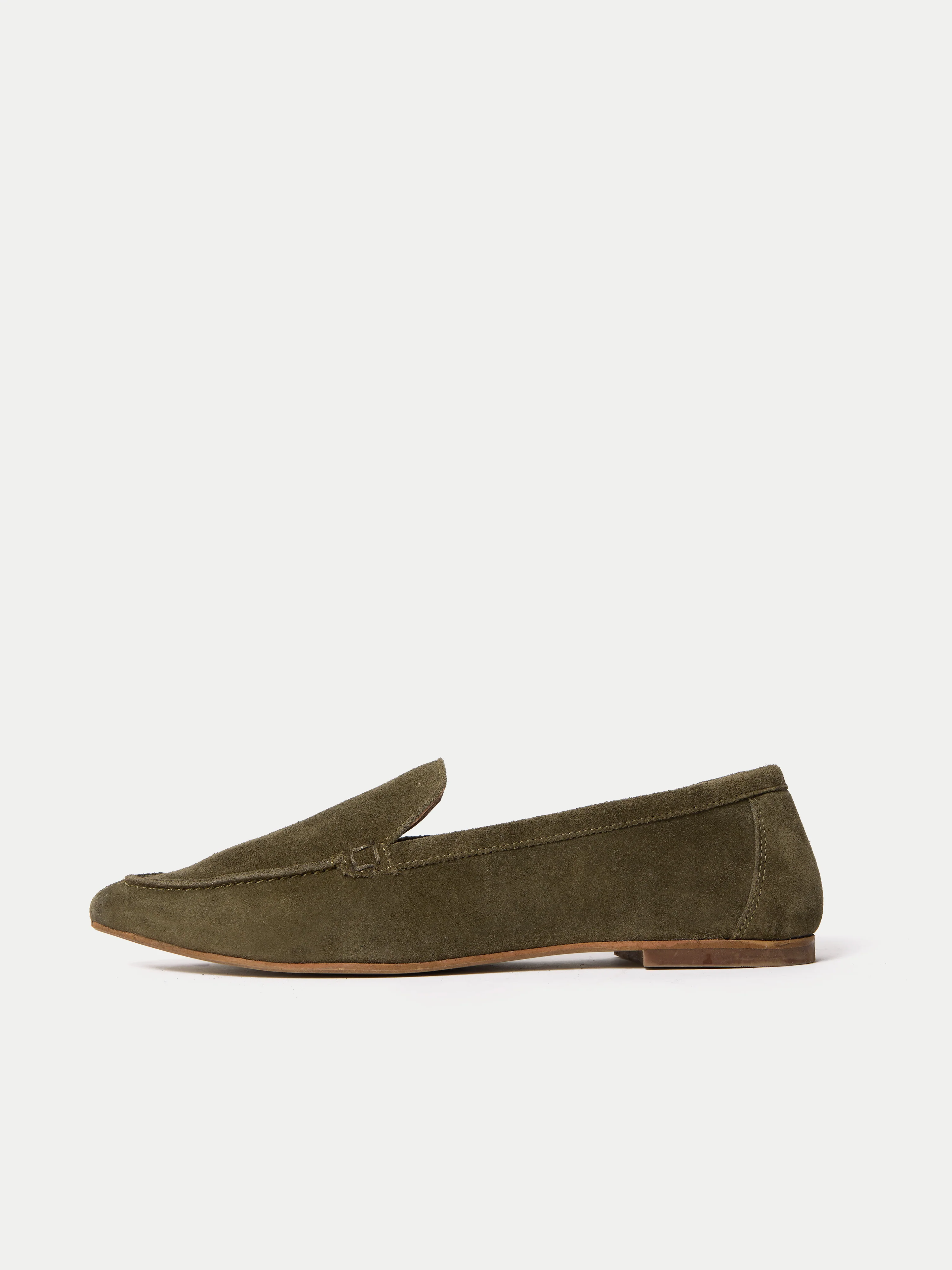Soft Suede Pointed Loafer | Khaki - Image 6