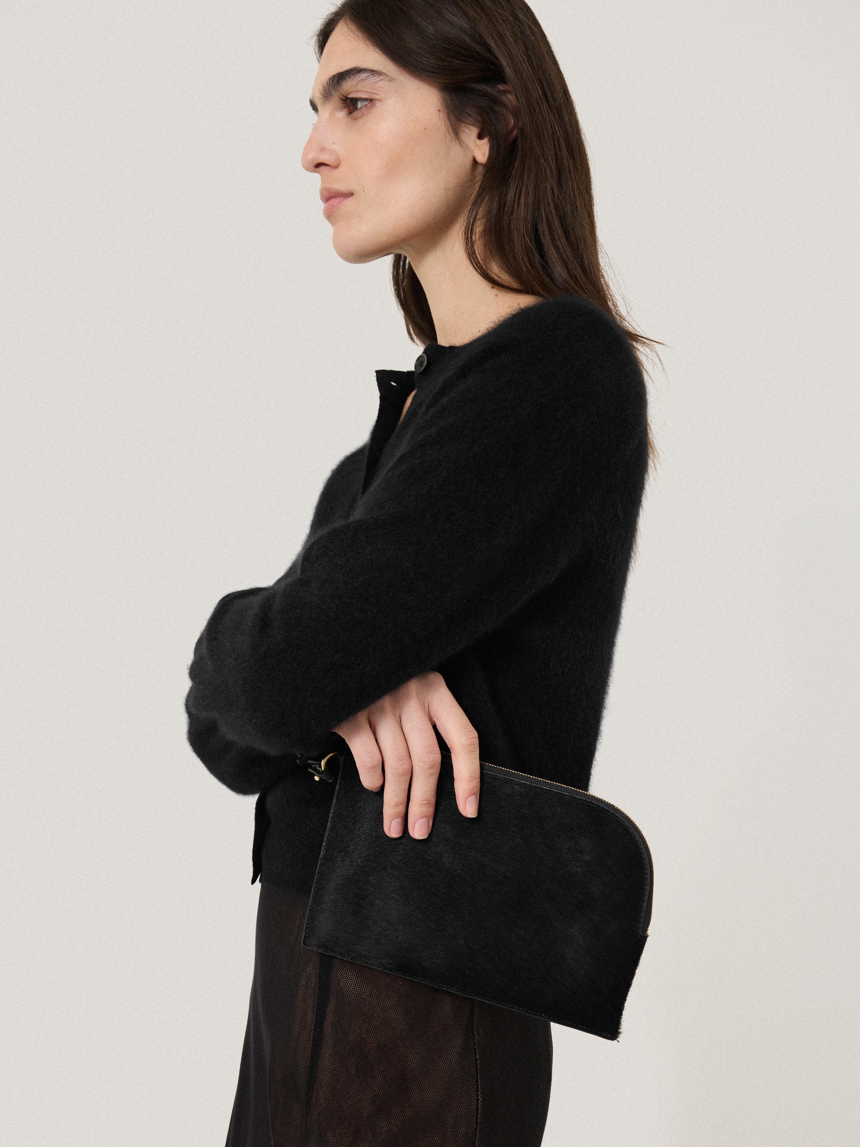 Sophia Calf Hair Pouch | Black - Image 6