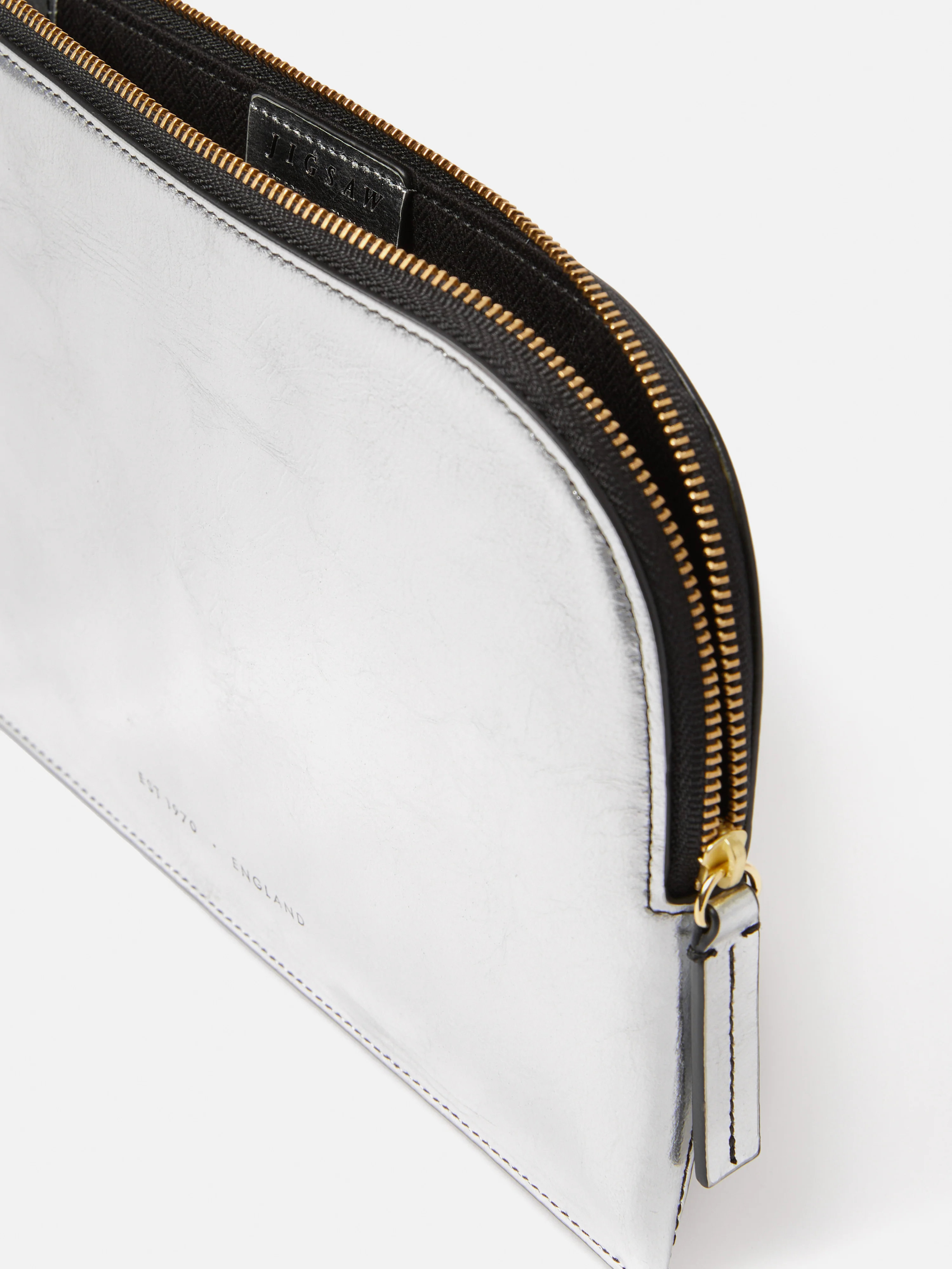 Sophia Metallic Leather Pouch | Silver - Image 5