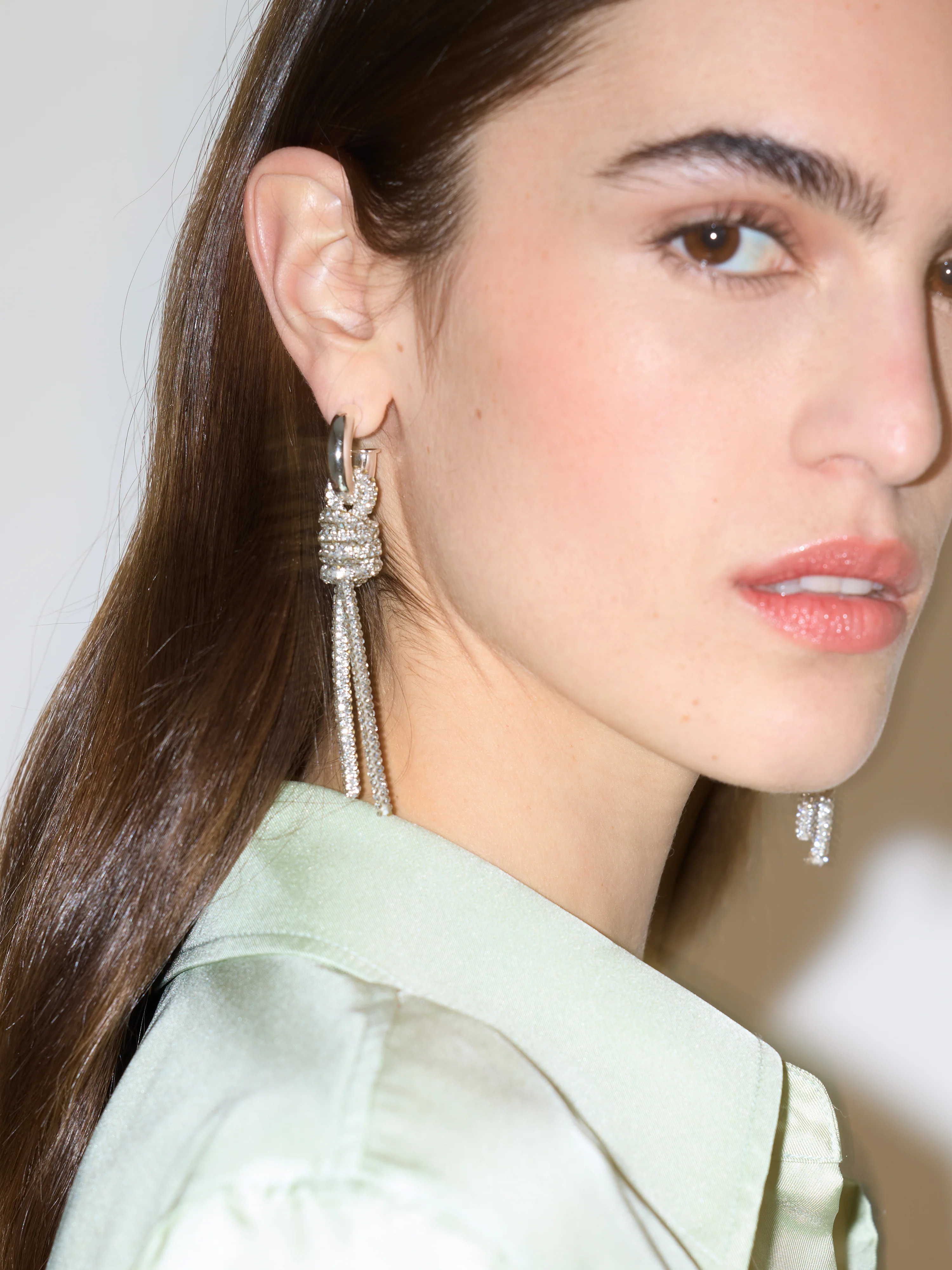 Sparkle Cord Statement Earring | Silver - Image 2